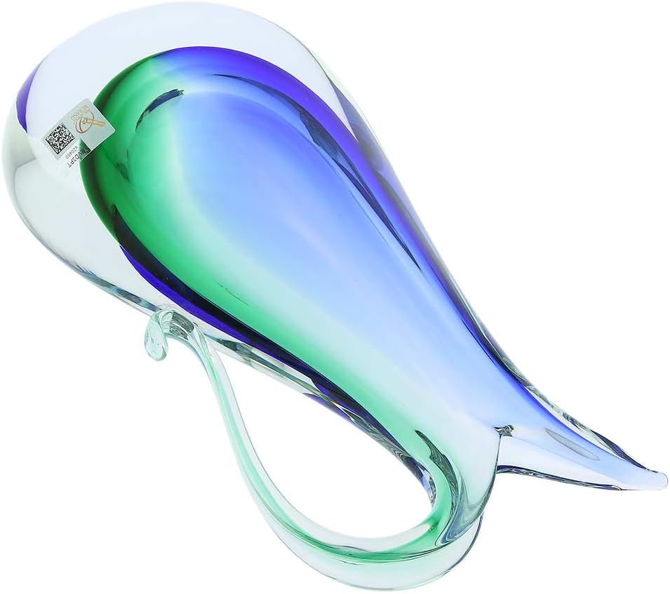 Glass Of Venice Murano Glass Sommerso Pitcher Vase - Green Blue