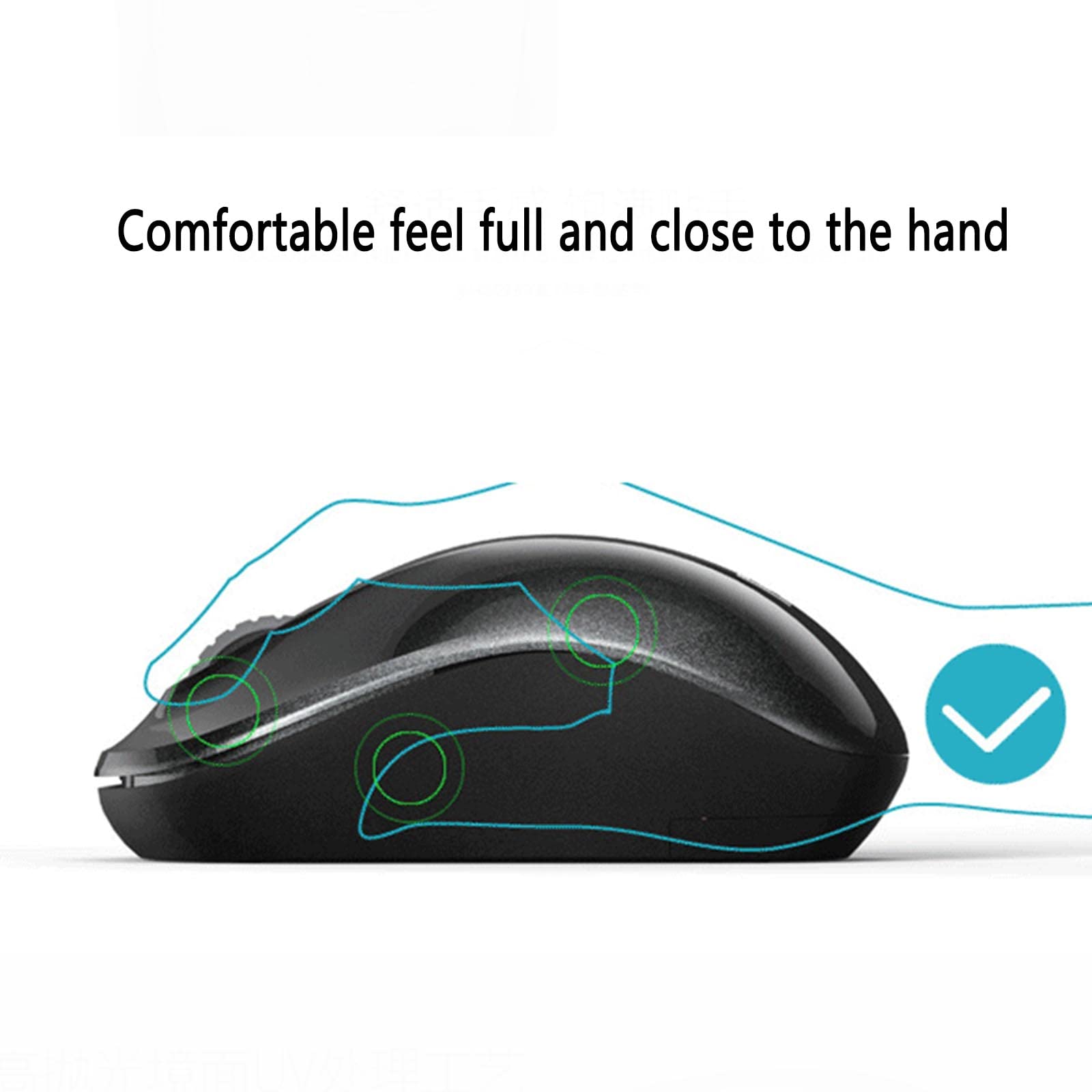 JUSHZ Souris sans Fil Ergonomique Gamer Gaming Photoélectrique 1600 DPI 2,4 GHz Brancher Et Utiliser (100x60mm,White)