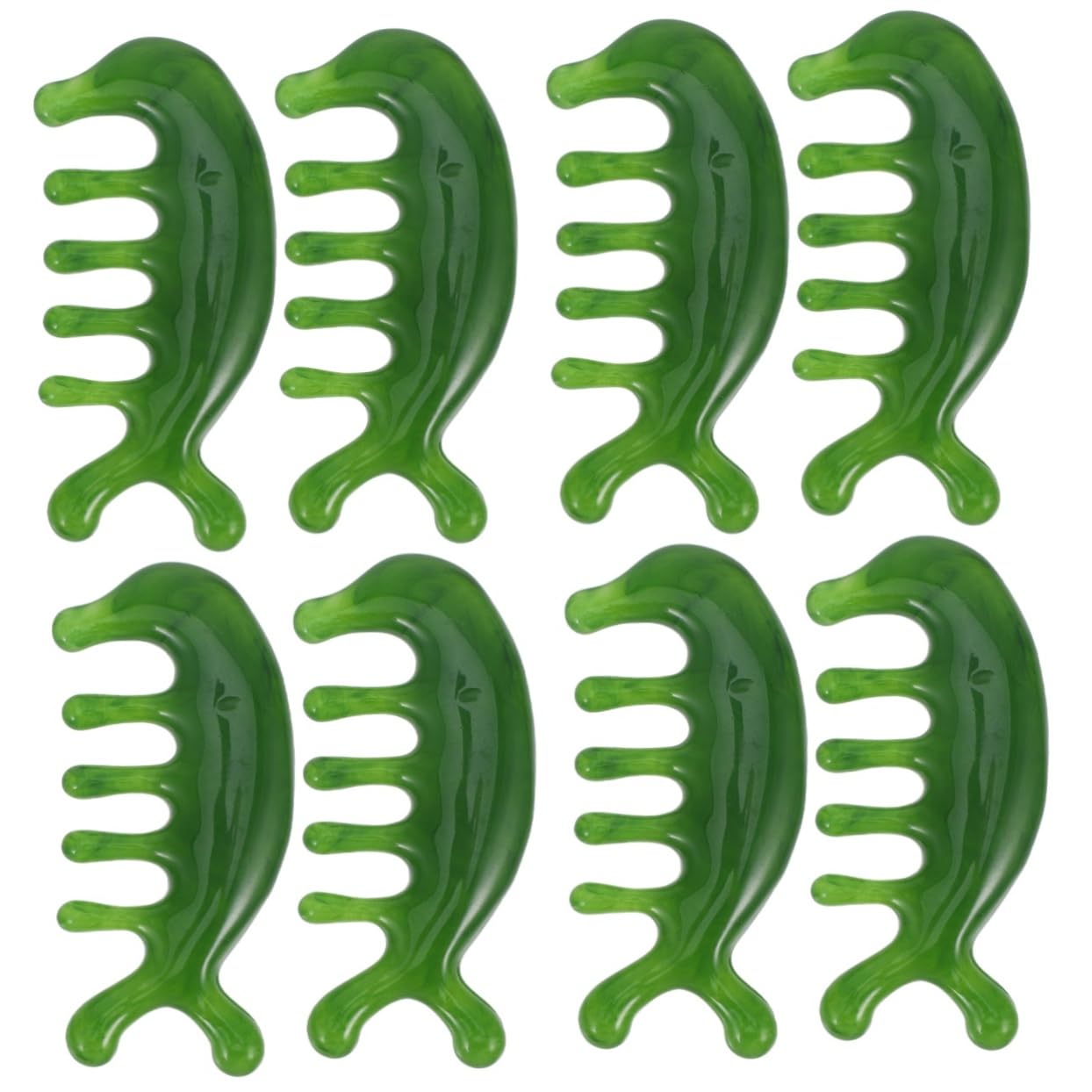 Peine De Masaje Del Cuero Cabelludo Para Piel Básico Peine De Masajes Peine De Dientes Anchos Masajeador De Cuero Cabelludo Rascador De Cabeza Jade Verde 2 Piezas X 4