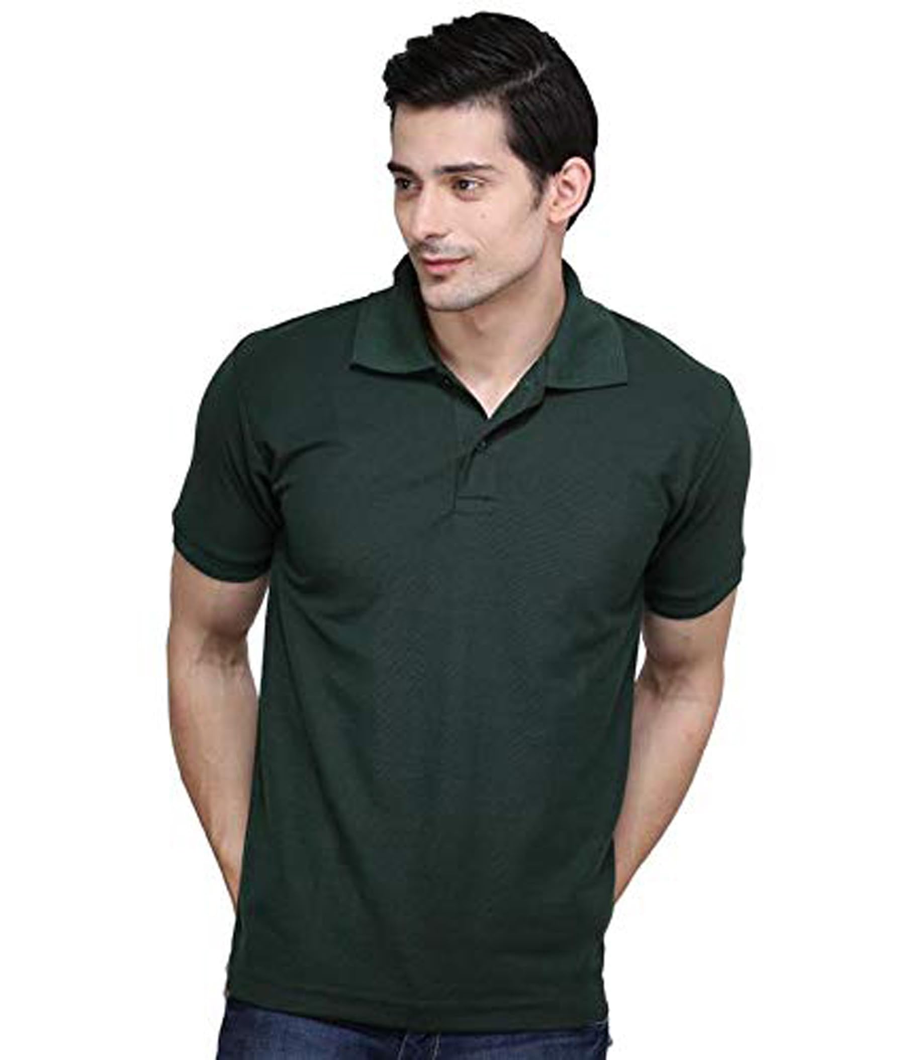 ketex Bottle Green Polyster/Cotton Blend Polo Collar Men's Tshirt-picture-16
