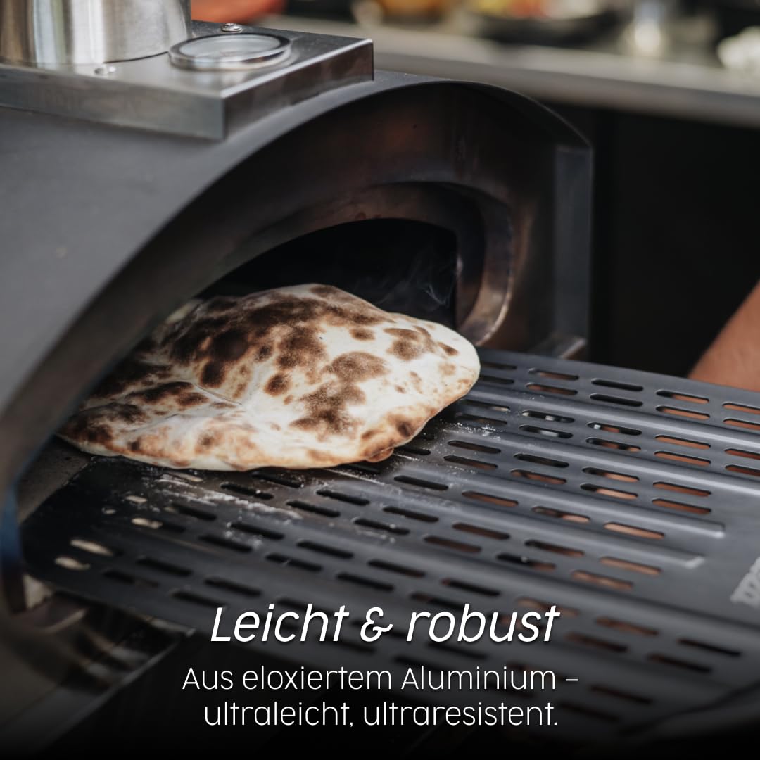 Pizzaschieber perforiert, klappbarer Griff