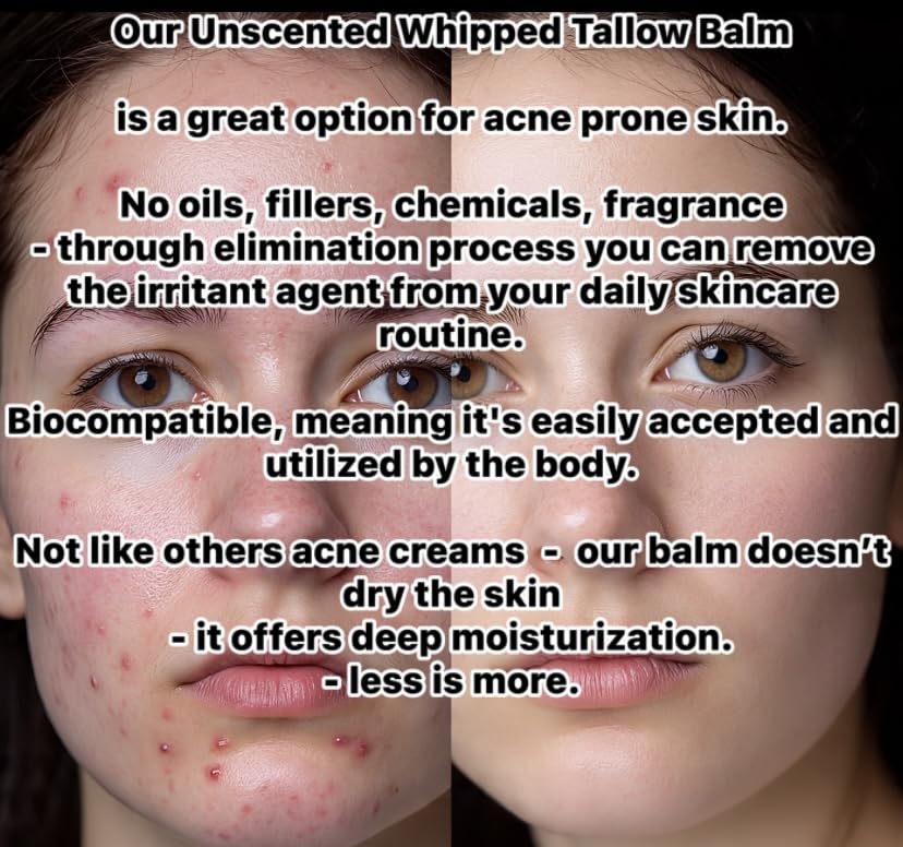 HANDMADE UNSCENTED Whipped Tallow Balm, 100% Natural Moisturizer from Grass-Fed Cows for Dry and Sensitive Skin. (2 oz, Unscented) - only one pure ingredient. - Image 6