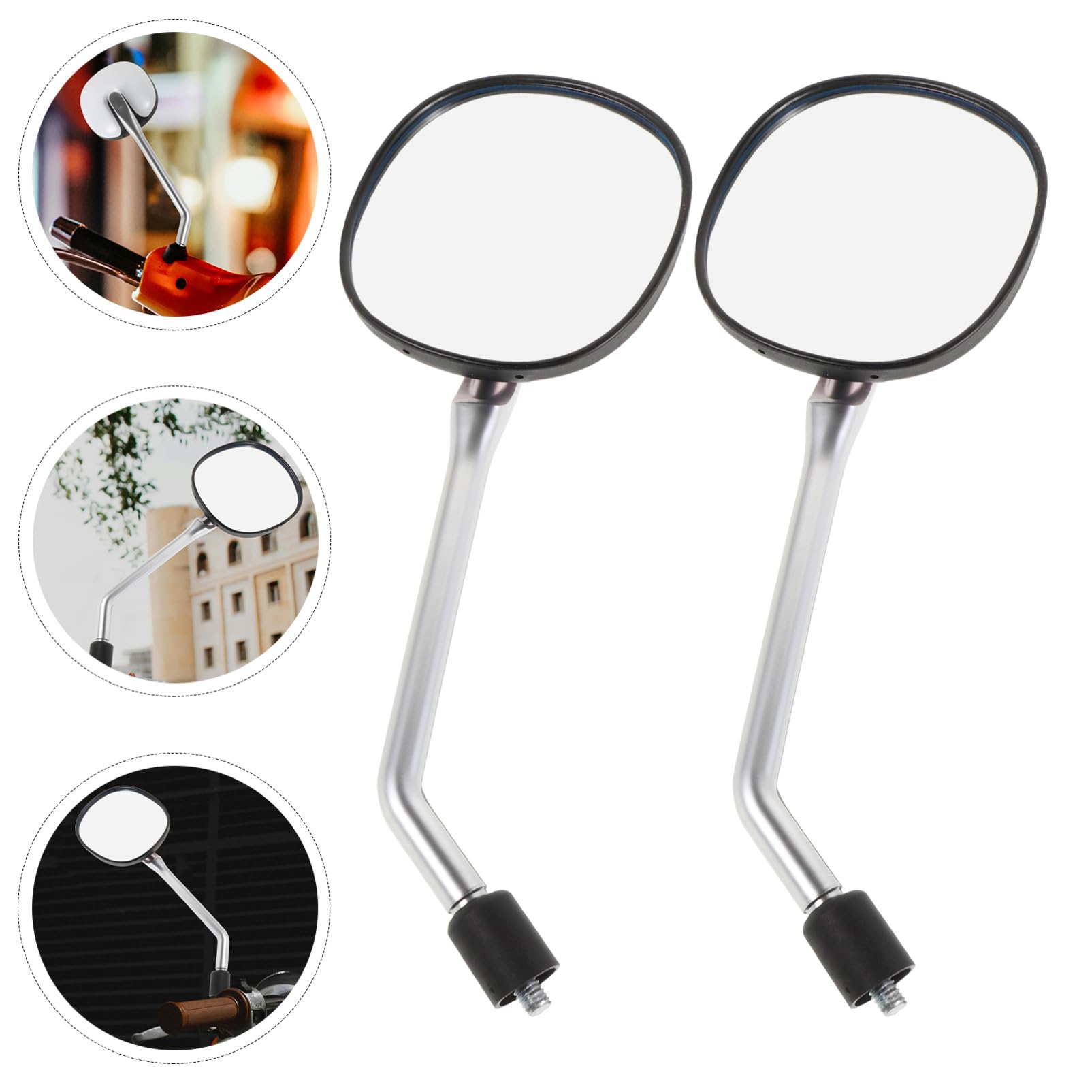 Specchietto Posteriore per Monopattino e Bicicletta Elettrica in Abs Bianco, Sostituzione Montaggio e Miglioramento Campo Visivo