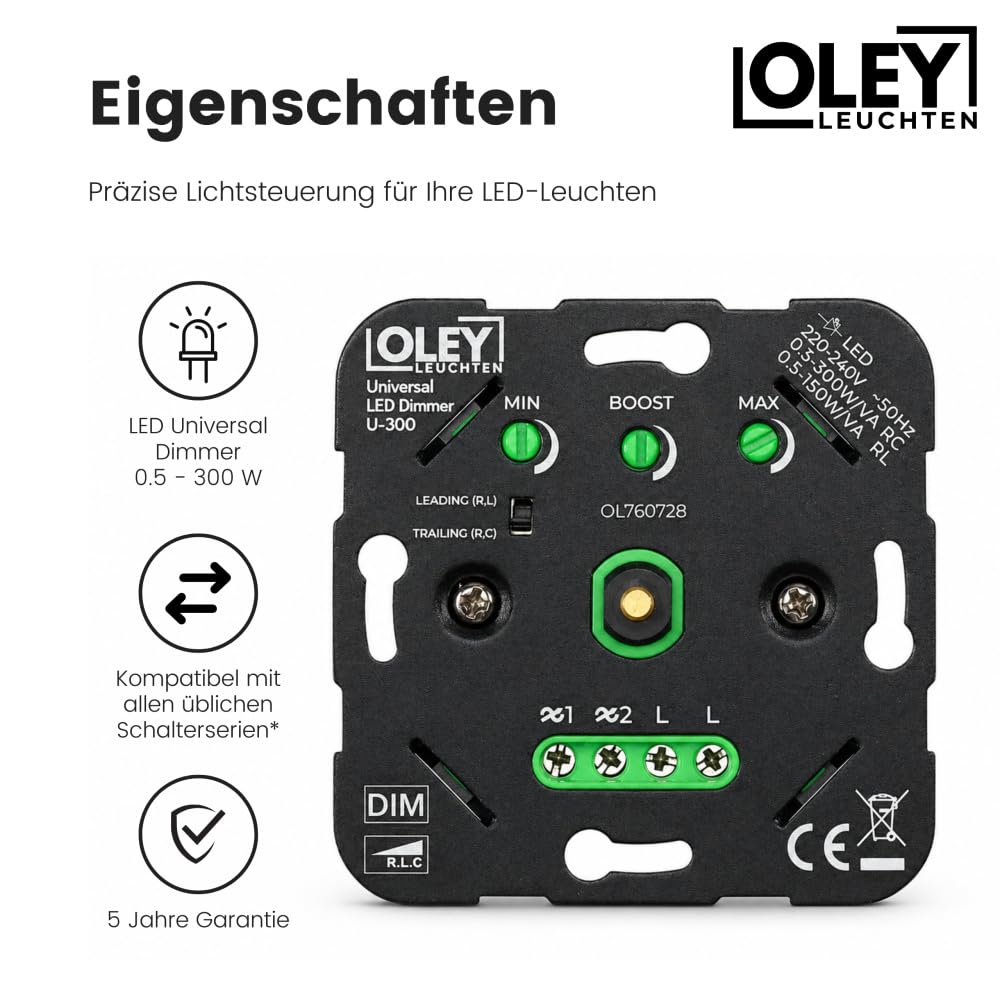 Zigbee LED Dimmer Unterputz 300 W Smart Home Drehdimmer