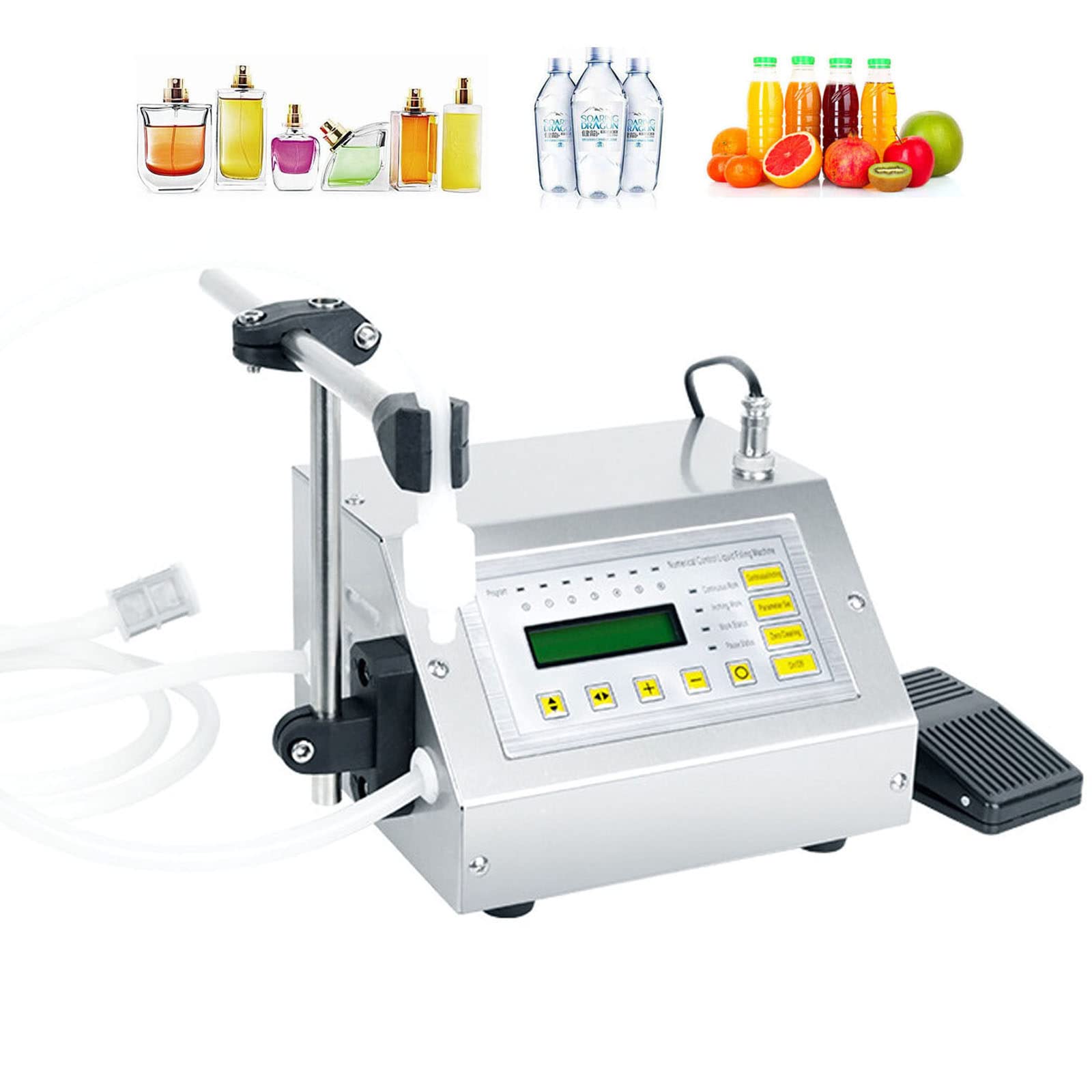 Digital Liquid Filling Machine(2-3500ml),LCD Display Liquid Filler Machine/Bottle Filler, for Perfume Drink Oil, Stainless Steel|Automatic Counting