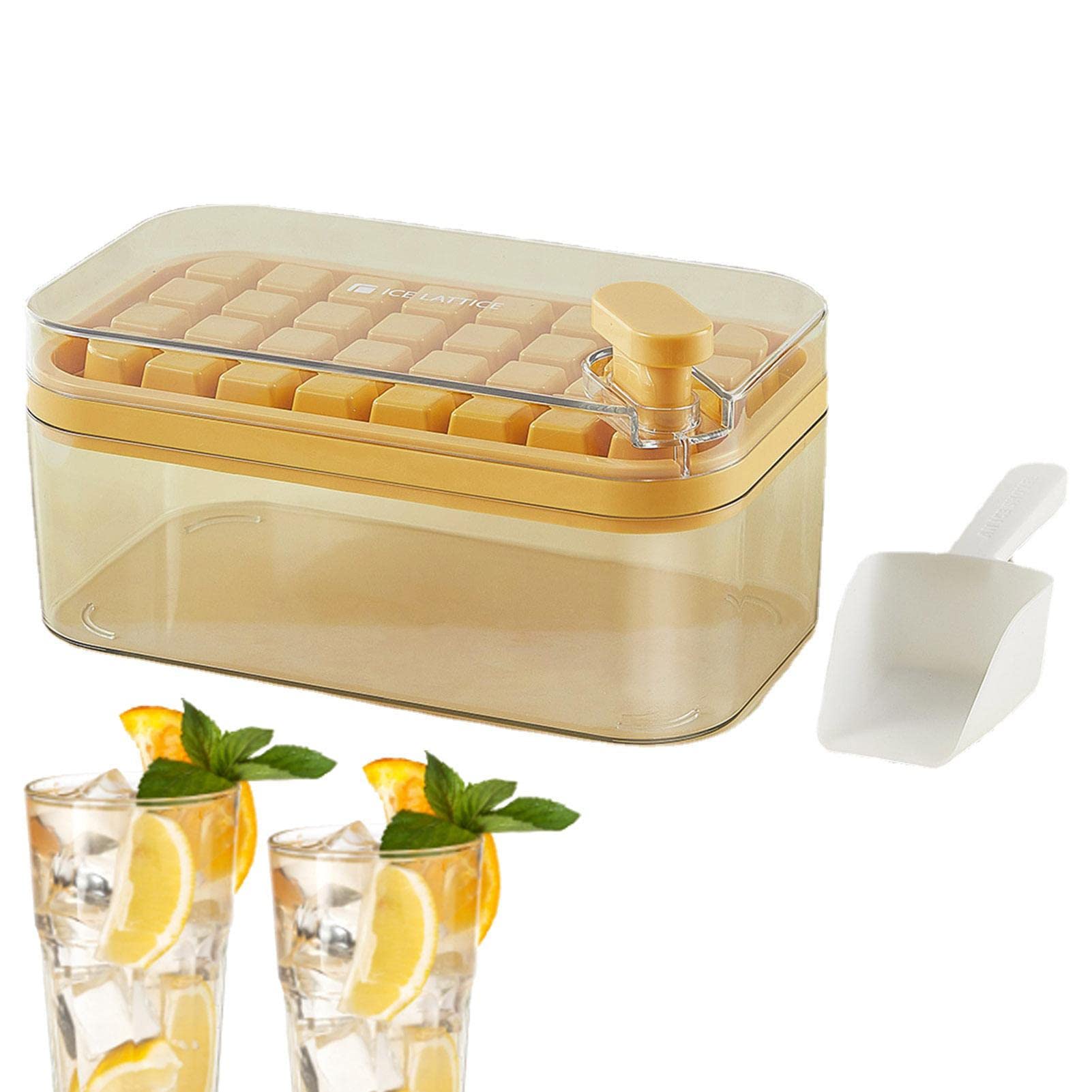 Ice Lolly Eiscreme-Form, Eiswürfelform mit Deckel – Aker Silikon Eiswürfel mit 32 Rastern leicht zu lösen, Eis-Eiswürfelform ini stapelbar aking Ice Chilling Cocktail Whisky Tee Kaffee (Color