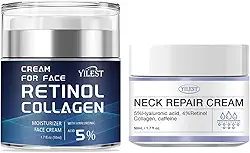 Creme firmador de pescoço e creme facial de retinol para antirrugas, 2 unidades de creme de pescoço e creme facial de retinol para apertar a pele flácida e hidratar, ajuda a reduzir linhas finas e