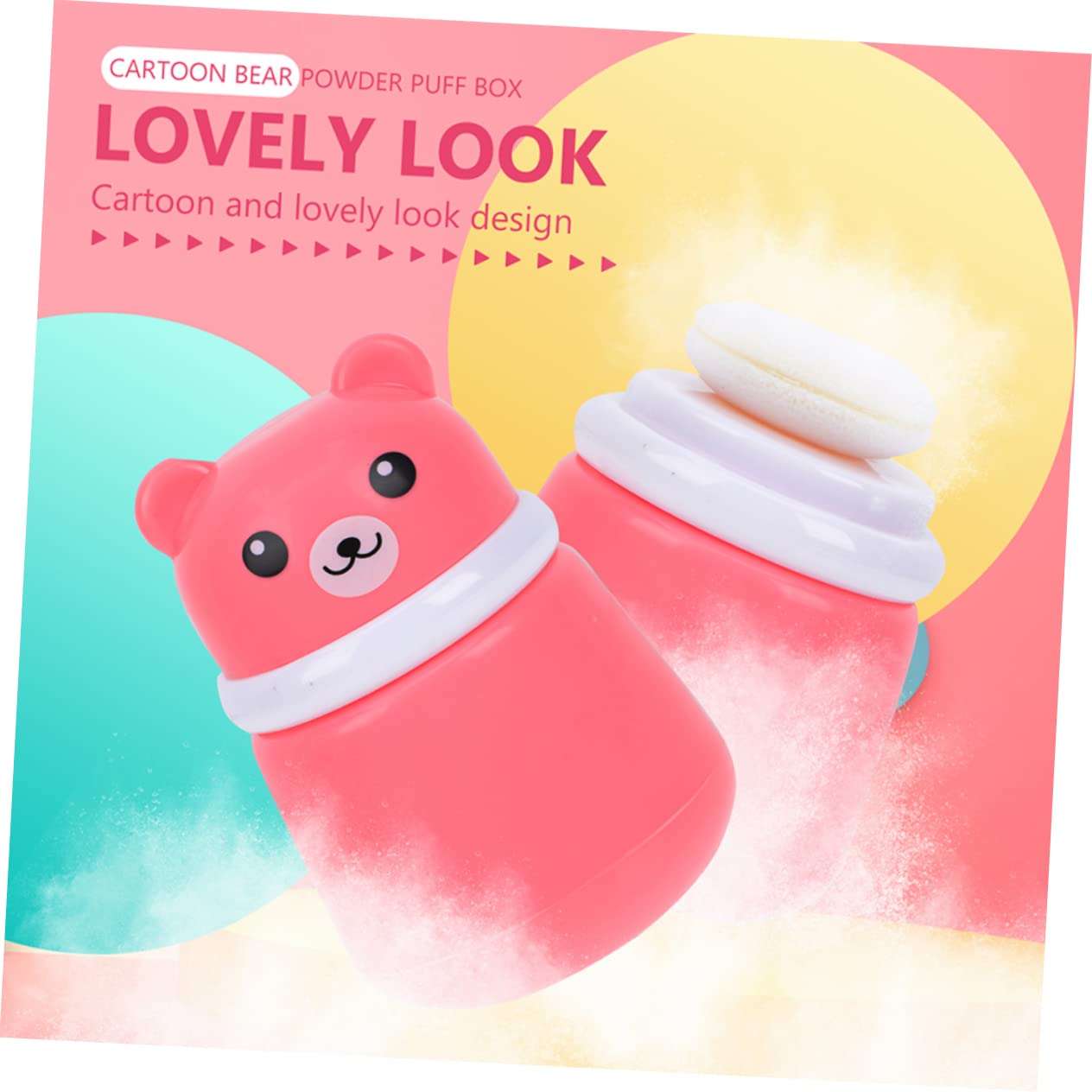 Homoyoyo Travel Baby Powder Puff 2pcs Baby Powder Case Soft Sponge Puff for Bath Time Non-Fade Sturdy Pink Blue