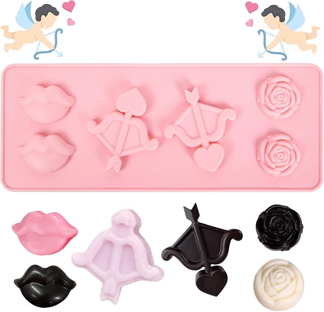 Crethink Wedding Cupid Lips Rose Silicone Chocolate Mould for Wedding Valentine Day Making Chocolate, Cake, Jelly, Mousse, Soap