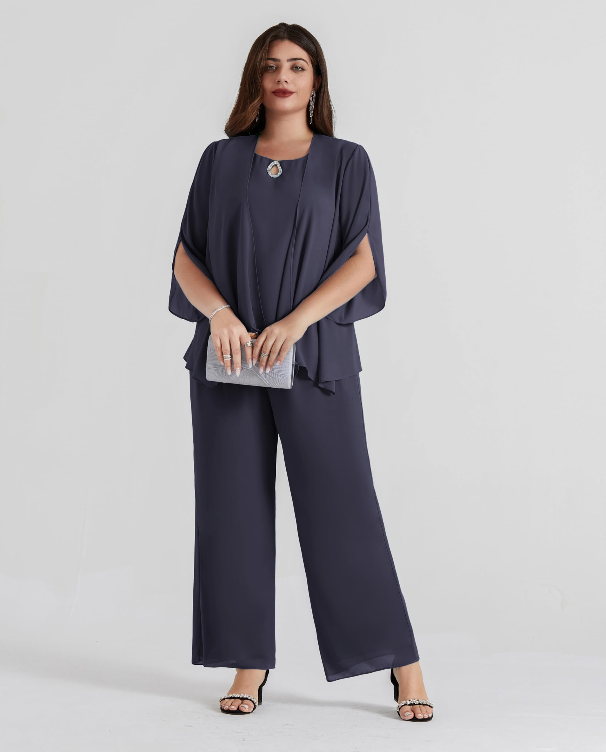 Hanna Nikole Conjuntos de Gasa de Tallas Grandes para Mujer, Blusa de Verano, Pantalones Casuales, Conjunto de Playa, Traje de Tres Piezas con Chaleco