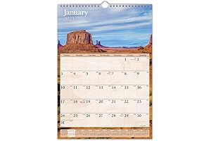 2021 Large Wall Calendar for Easy-Planning, 12" x 17", Scenic Monthly Views