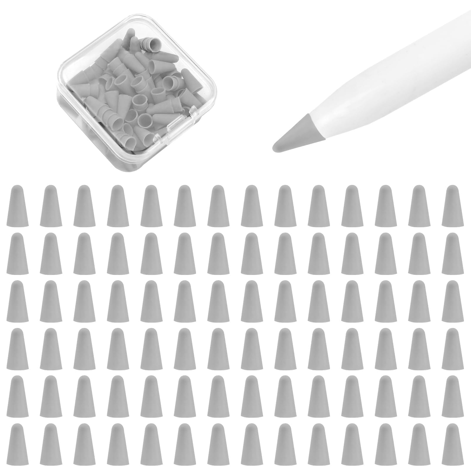 100pcs Silicone Pencil Nib Sleeve for Apple Penc 1/2/pro/USB-C
