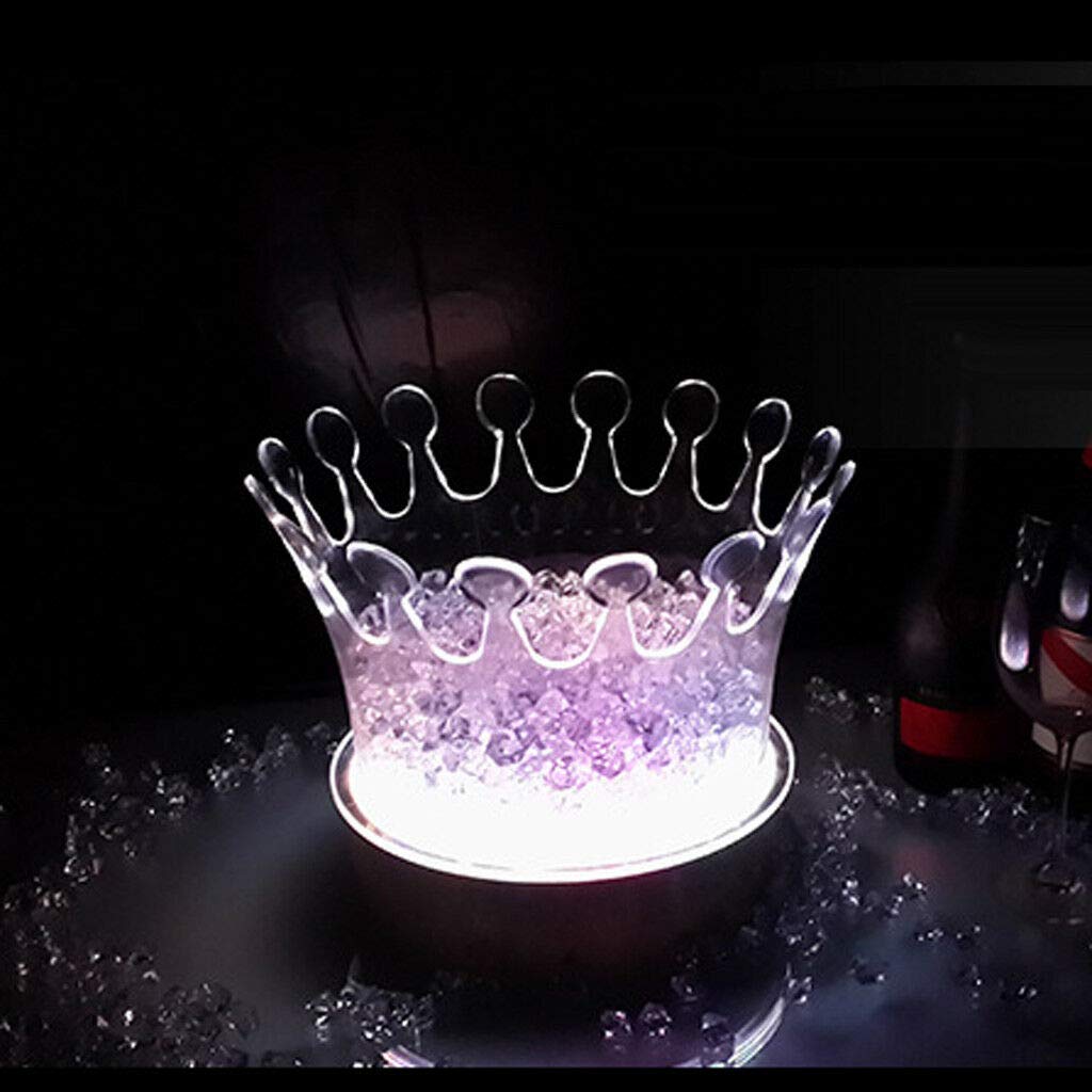 ELECTROPRIME Ice Buckets Color Changing Wine Coolers Crown Kitchen Catering Wine Beer S