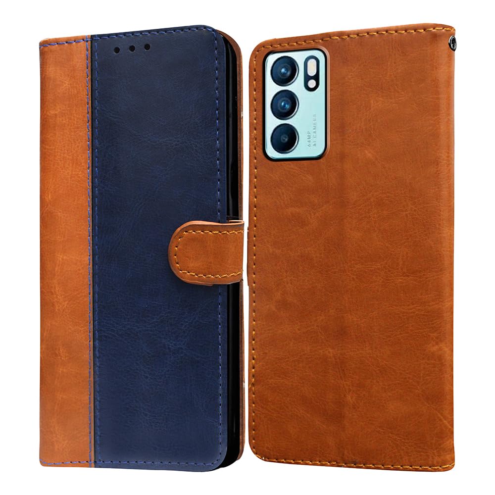 Oppo Reno6 5G Flip Cover - Premium Leather -1