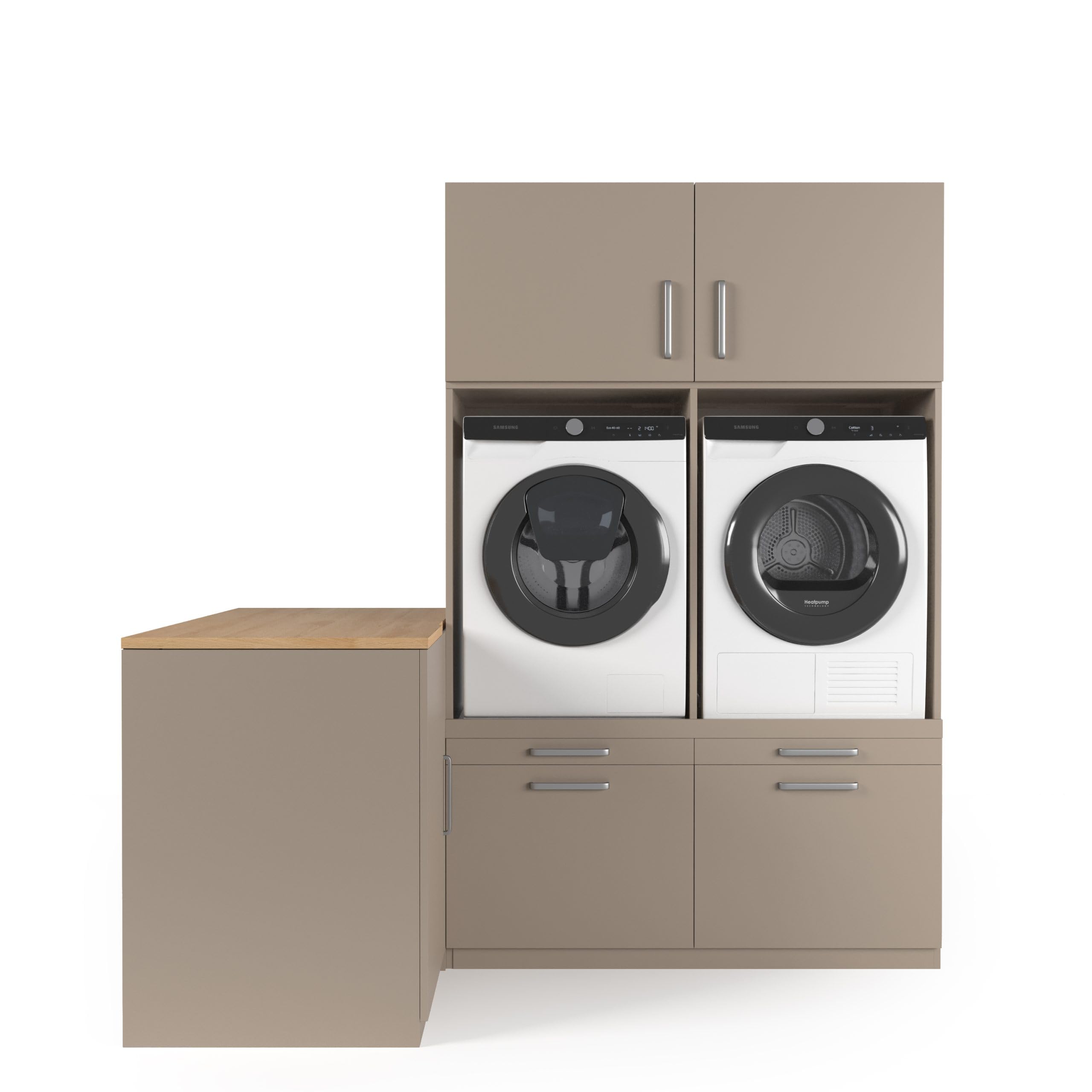 Lavadora Gabinete Toronto - Lavadora elevadora - Conversión a máquina - 700(D)*2030(B)*2110(H) mm - Gris pardo - Diseño ergonómico y elegante, que ahorra espacio y es fácil de colocar