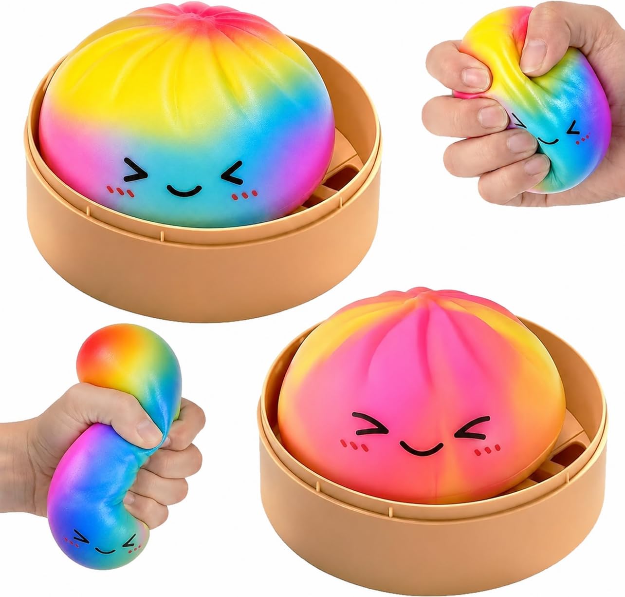 2PCS Rainbow Squishy Dumpling, Giant Mystery Dumpling Squishy