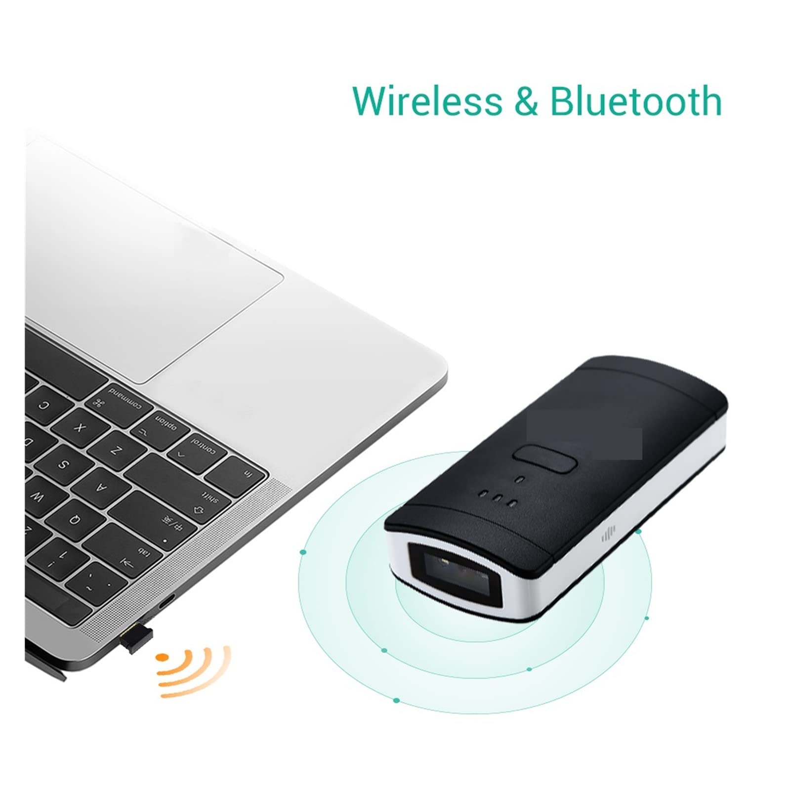 Escáner de código Barras Bluetooth 2D inalámbrico Pdf417 Matriz Datos QR Lector códigos for Pocket Mini Scanner para Puntos de Venta en supermercados