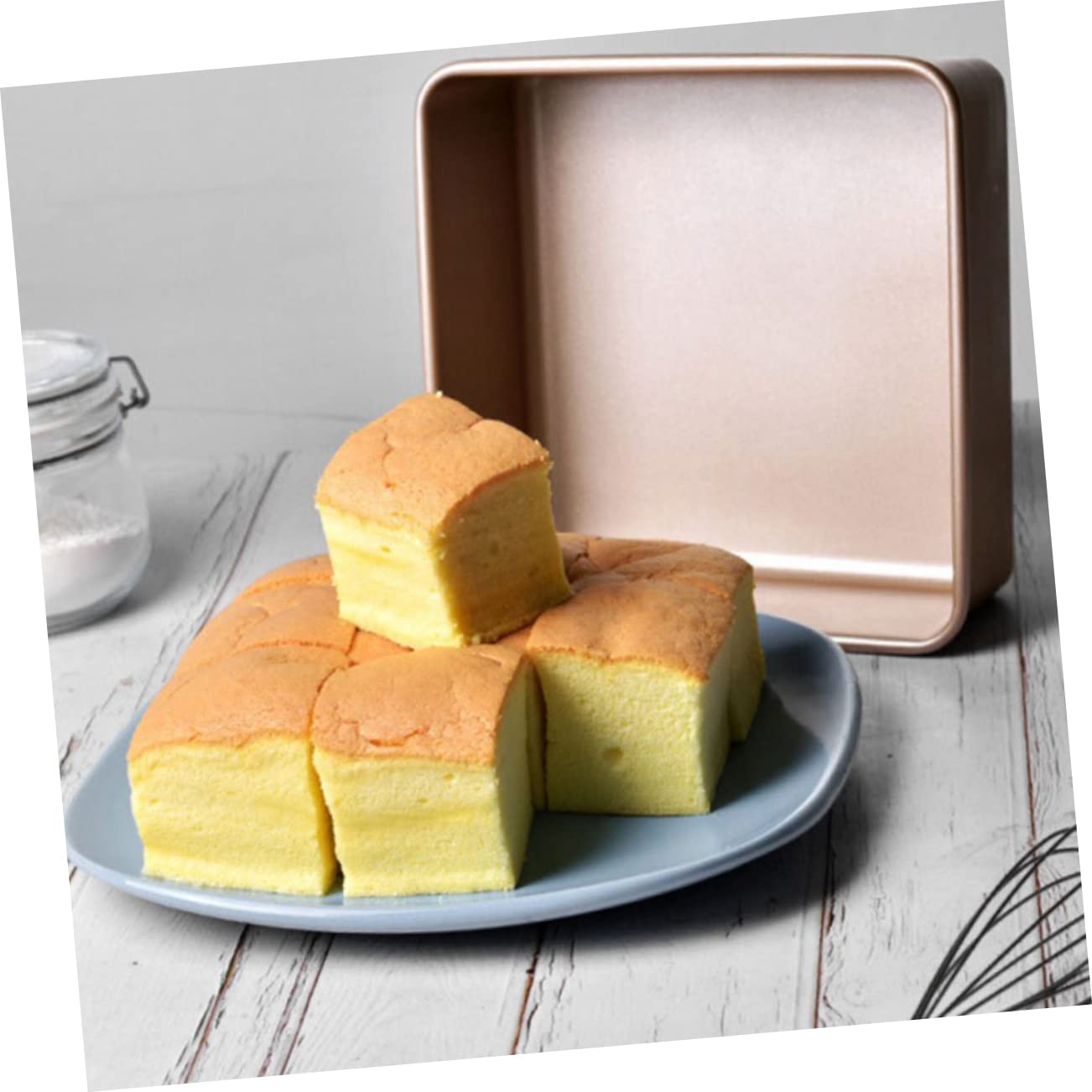 Mobestech Quadratische Edelstahl Kuchenform mit Antihaftbeschichtung Praktische Backform für Brot und Kuchen Eckige Backform für Ofen und Grill