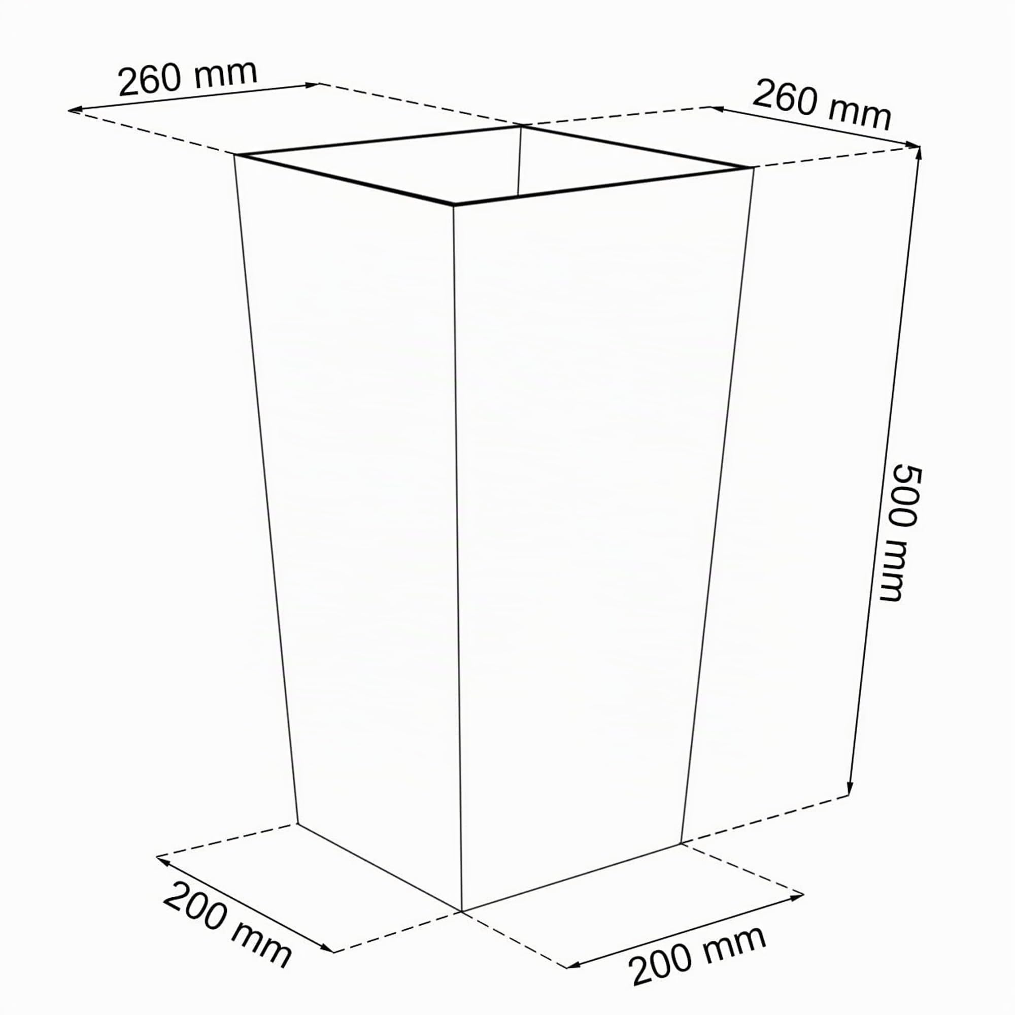 Zanvic Urbi Vaso da fiori in plastica da 26,6 litri con rivestimento interno 27 x 27 x 50 cm Antracite