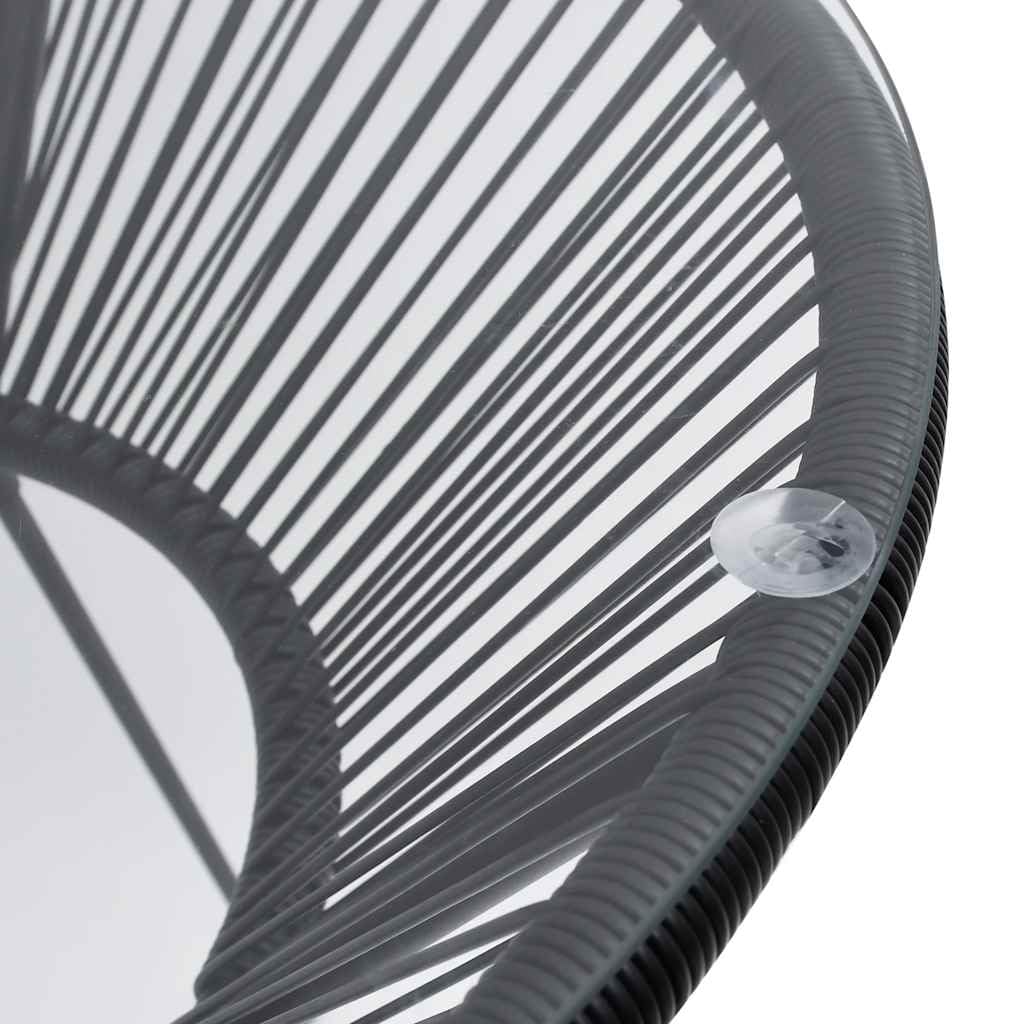 Mesa de comedor de jardín de color negro, Ø70 x 74 cm, de ratán y cristal templado para terraza, balcón, exterior, resistente a la intemperie, fácil de limpiar, como mesa auxiliar y comedor