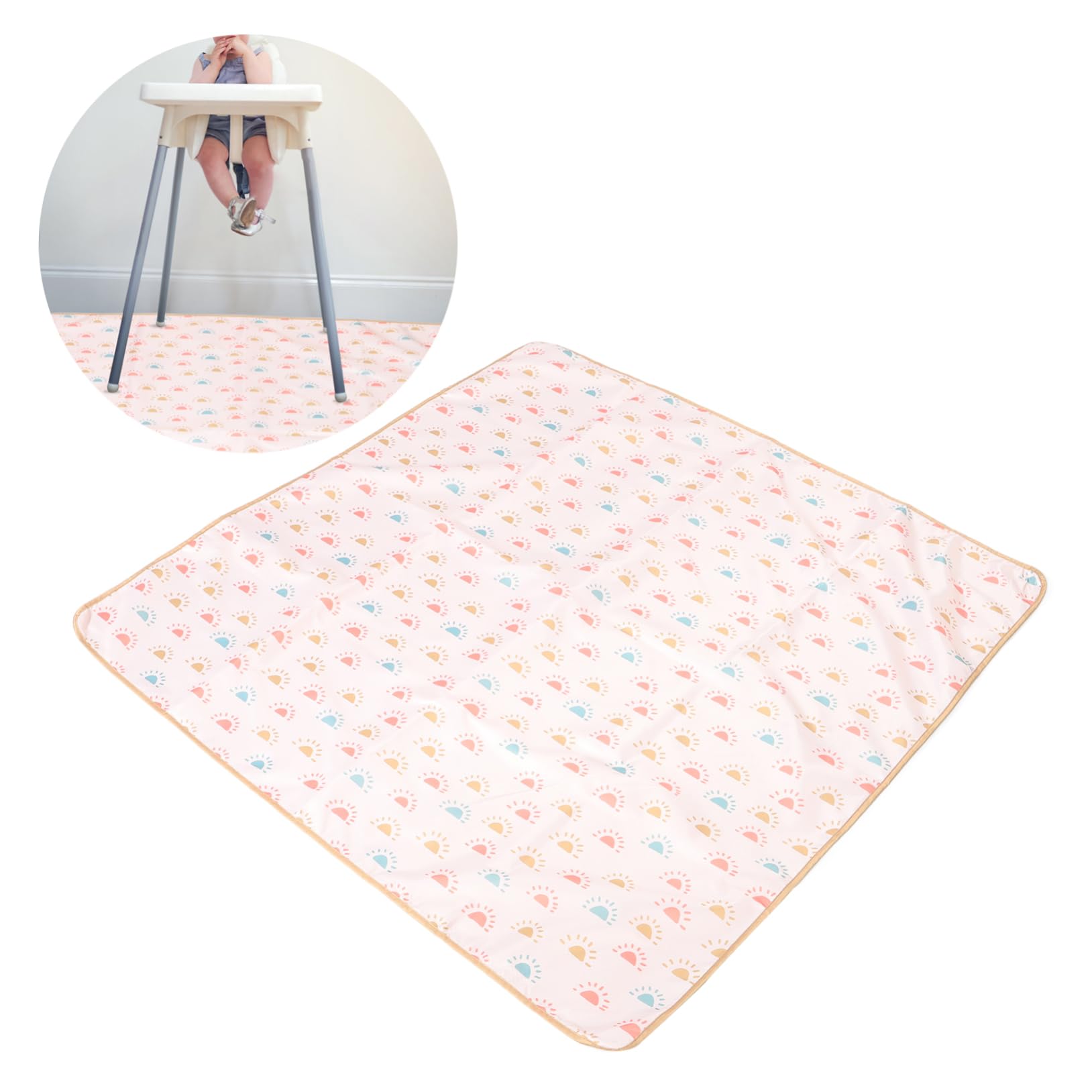 Tapis De Chaise Haute Pour Tout-petits - Tapis De De Sol Pour Aliments Pour Bébés Multifonctionnel Et Confortable