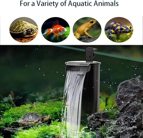 Miniatura 8 de Bomba limpia de agua de flujo interno para acuario con 2 filtros de filtración efectiva Filtro de cascada de bajo nivel para tanque de tortugas