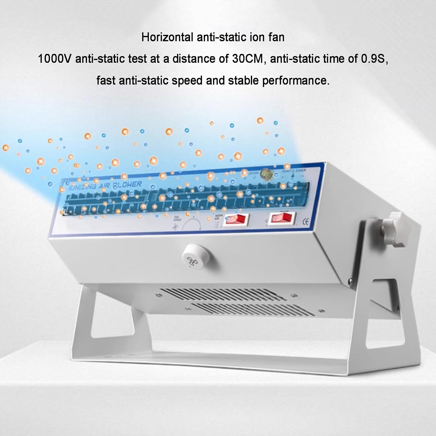 Soplador de Aire Ionizante Antiestático, Ventilador de Escritorio Eliminador de Electricidad Estática, Velocidad de Viento Ajustable, para Eliminación de Electricidad Estática y Polvo