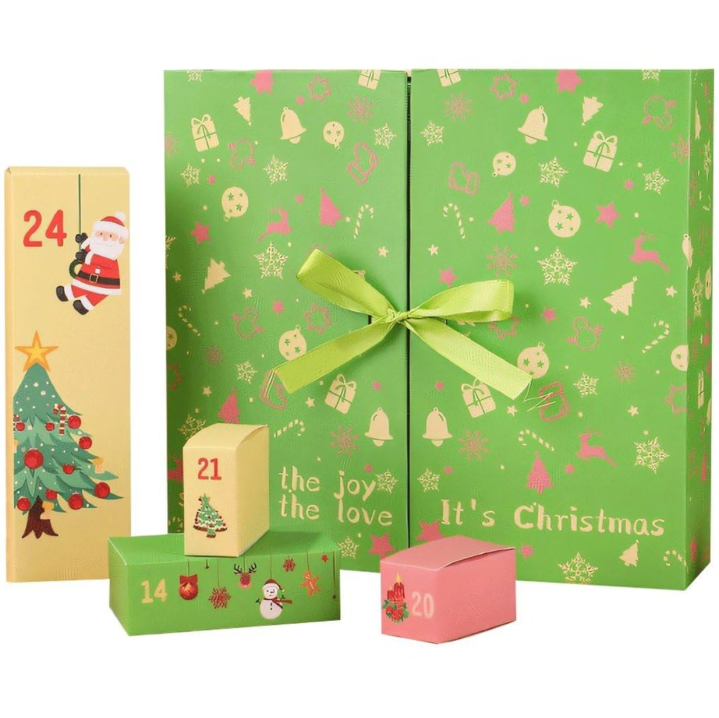 Boîtes de calendrier de l'Avent de Noël pour coffrets cadeaux de compte à rebours 24 jours