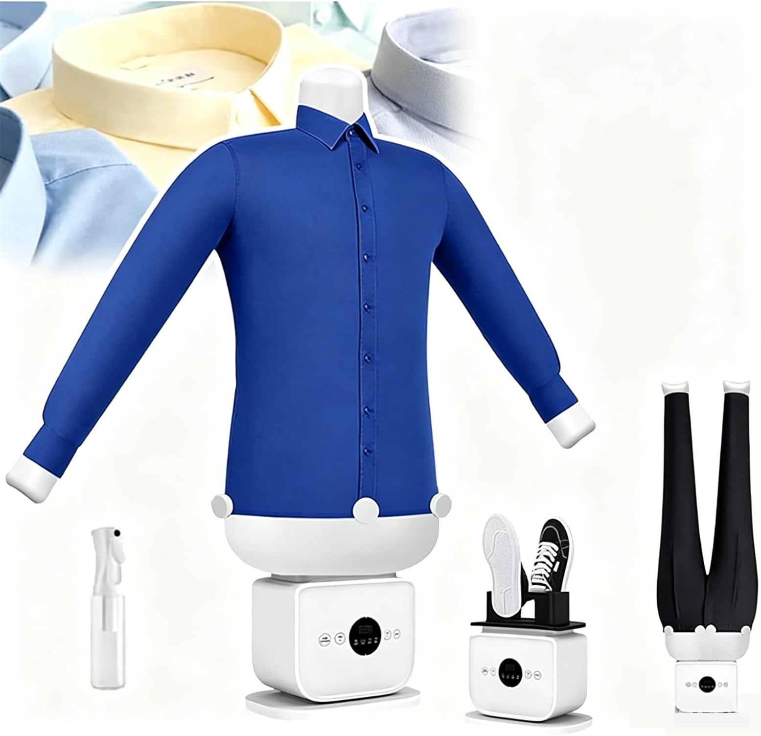 GYQSSD Automatic Steam Iron, Inflatable Shirt Self Shirt Ironing Machine, Hands Frees Electric Vertical Steam Closet, 360° Without Blind Spots Drying, 8 Minutes Quick Ironed Dry