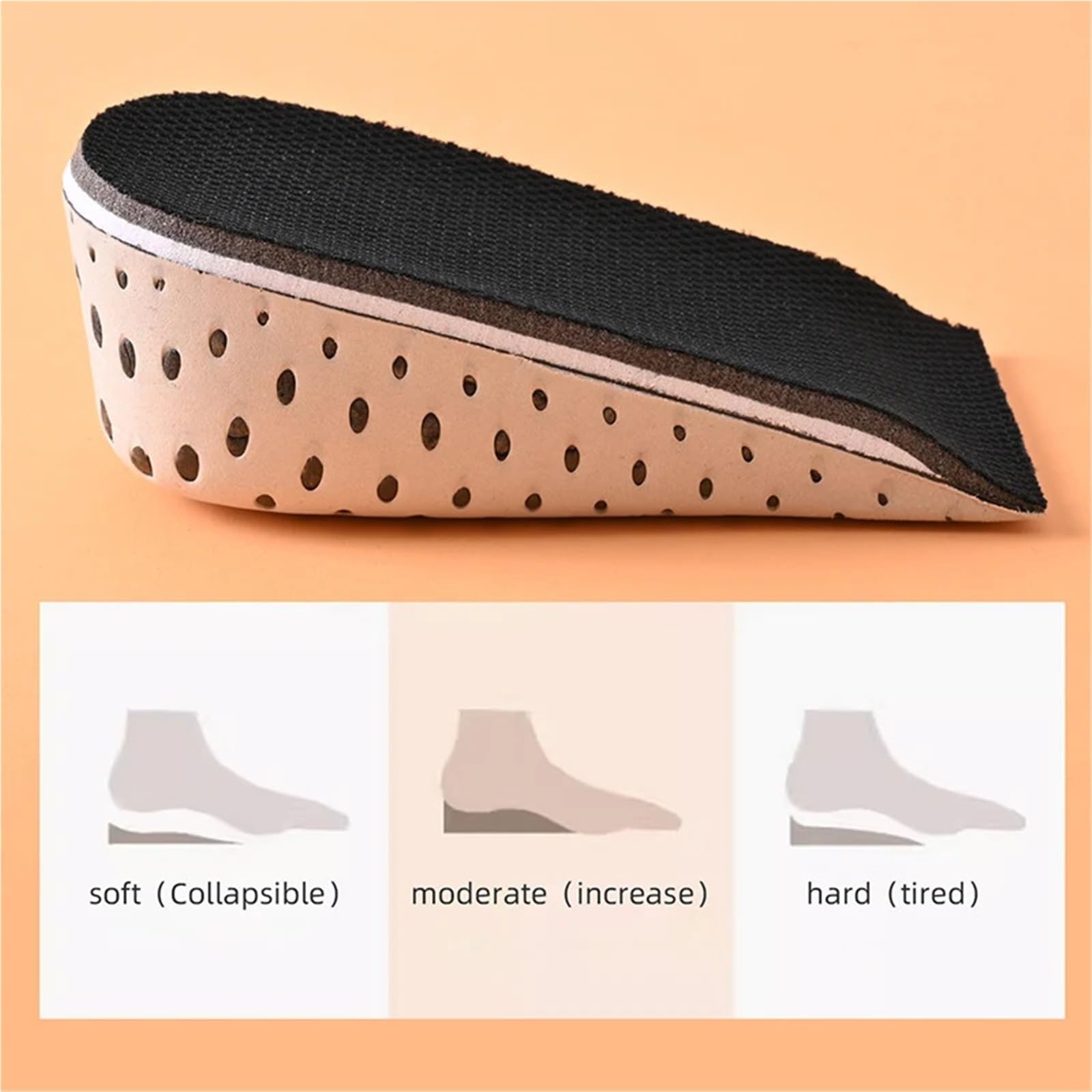 Plantillas para aumentar la altura Plantilla for aumento de altura, insertos elevación talón espuma viscoelástica transpirable, almohadillas elevadoras, 1 par(4Pairs-Height-3cm)