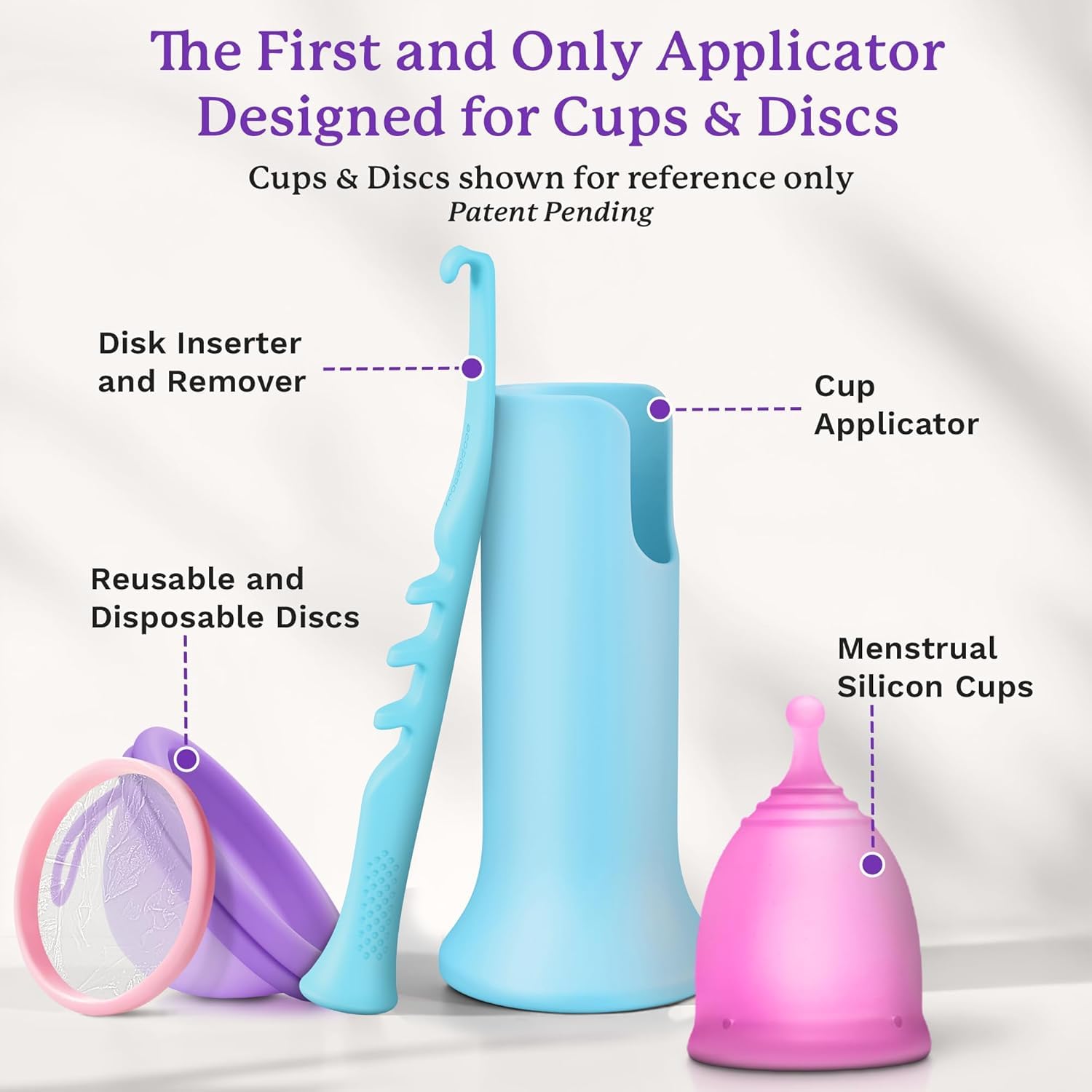 Ecoblossom Reusable Menstrual Disc - Menstrual Cup - Soft Period Disc for Women Designed with Tab, Medical-Grade Silicone Period Cup