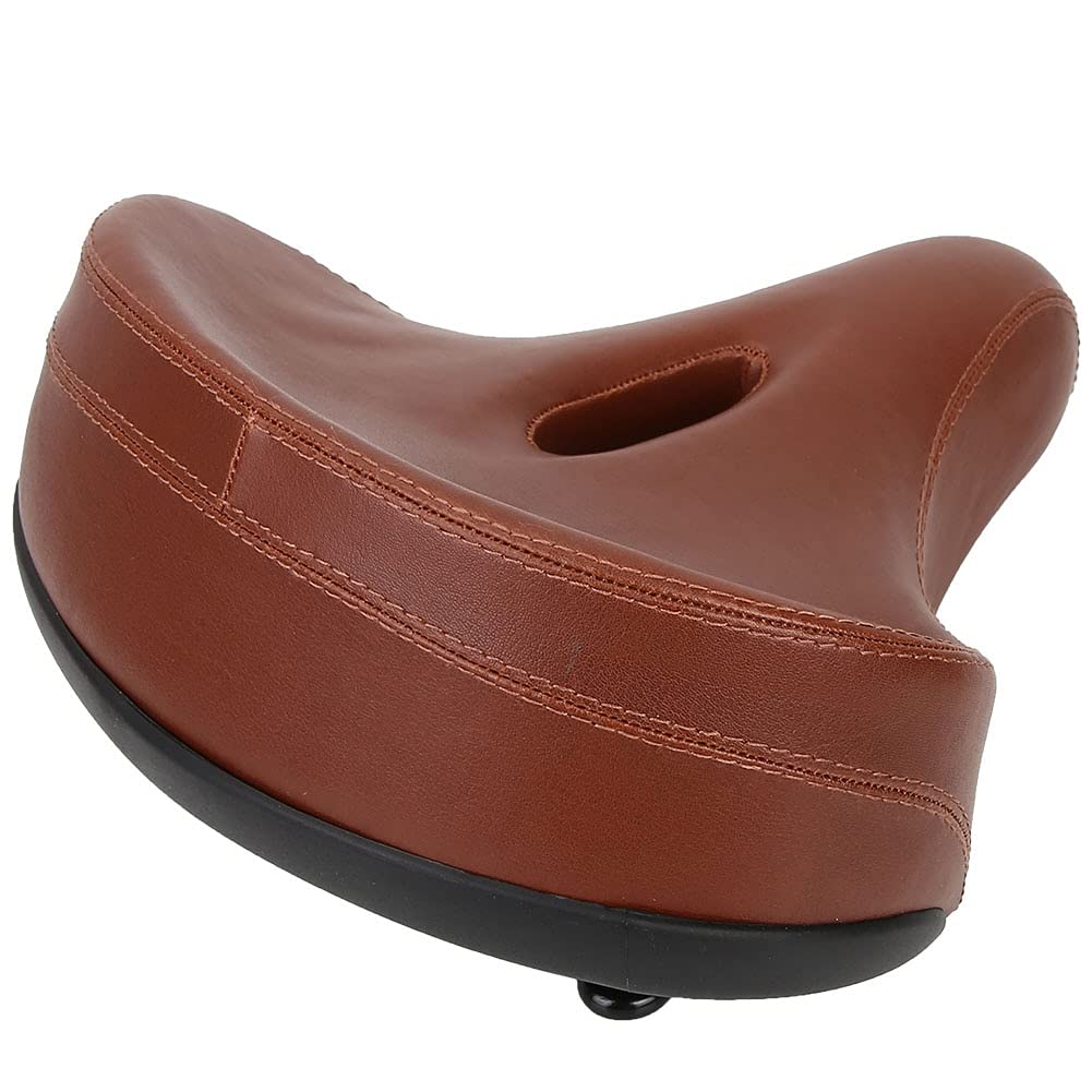 Selle de vélo universelle confortable avec rivets marron en cuir synthétique Selle de vélo universelle confortable avec rivets marron en cuir synthétique