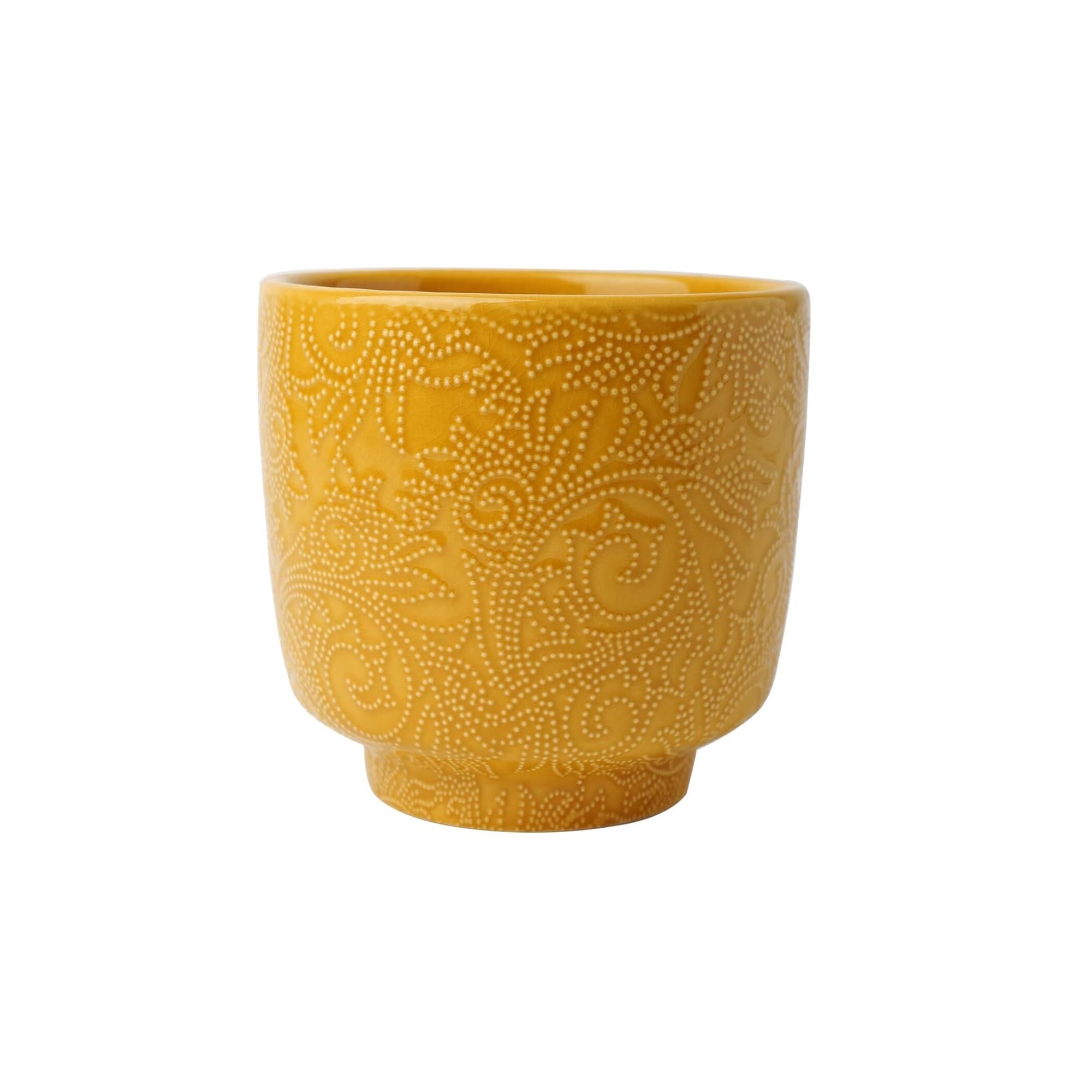 Doniczki na rośliny Ceramiczna doniczka na rośliny, wytłoczony wzór, doniczka na sukulenty, kaktus, orchidea prezenty dla miłośników roślin