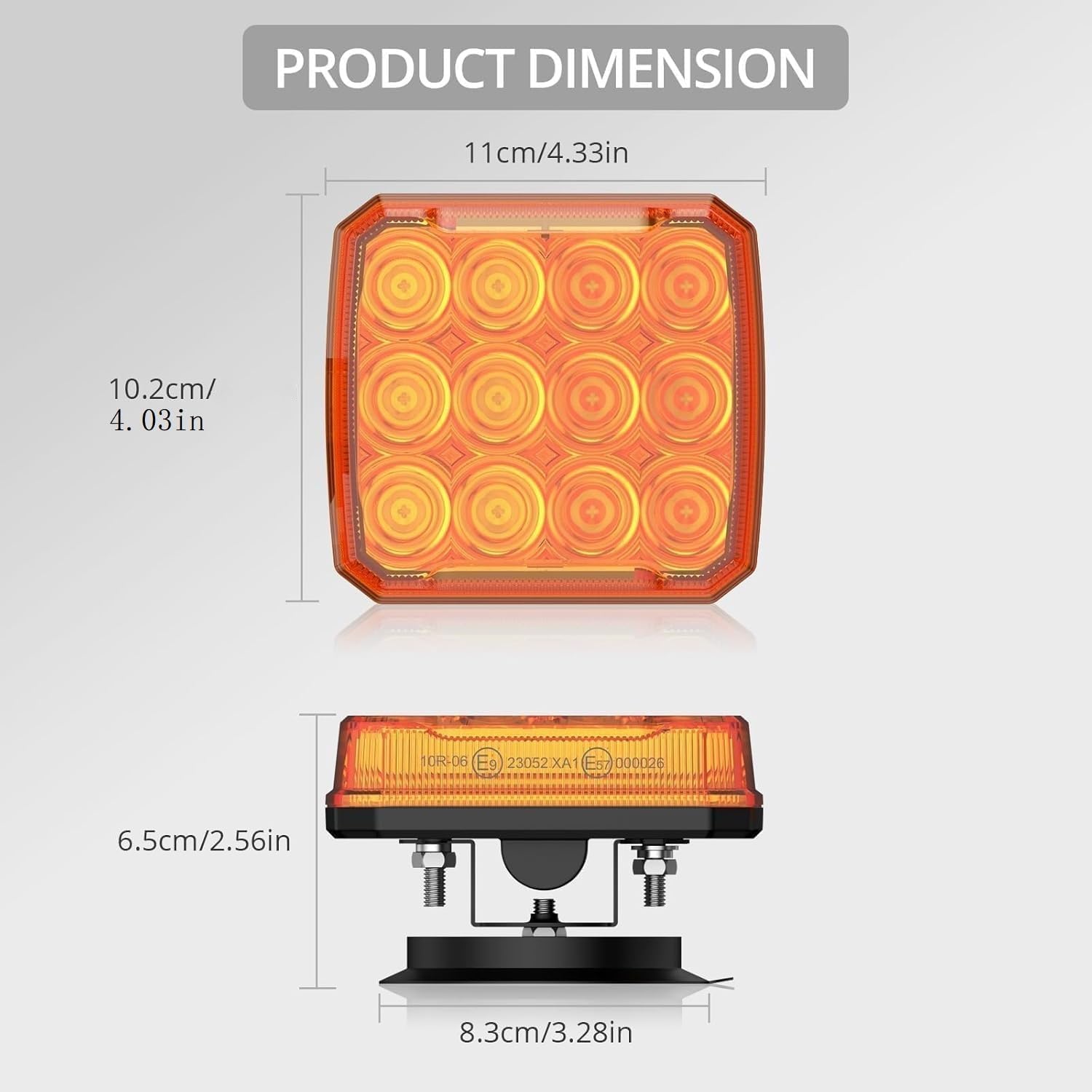 Justech 2Pezzi Luce del Rimorchio Senza Fili Fanali Posteriori Magnetico Super Luminoso 12/24V Impermeabile IP65 Universali per Camion Rimorchi E-Mark