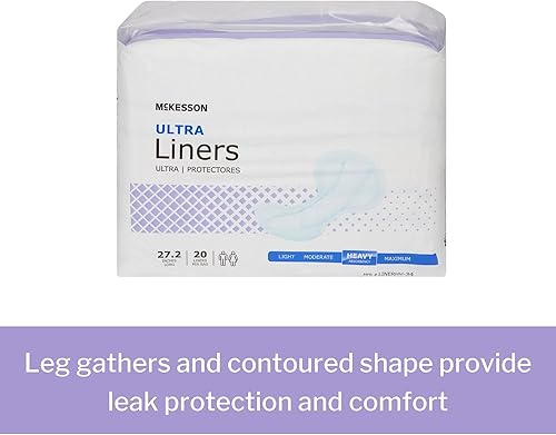 Miniatura 3 de McKesson Ultra - Revestimientos para incontinencia  Absorción pesada, contorneados, unisex, para adultos, talla única, 27 15 pulgadas de largo, 20