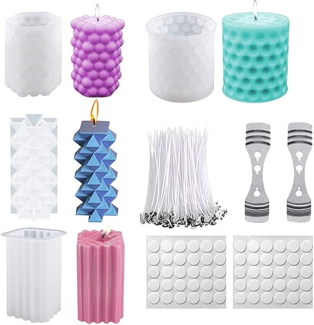 Anyingkai Zestaw silikonowych foremek do świec, foremki do świec, DIY