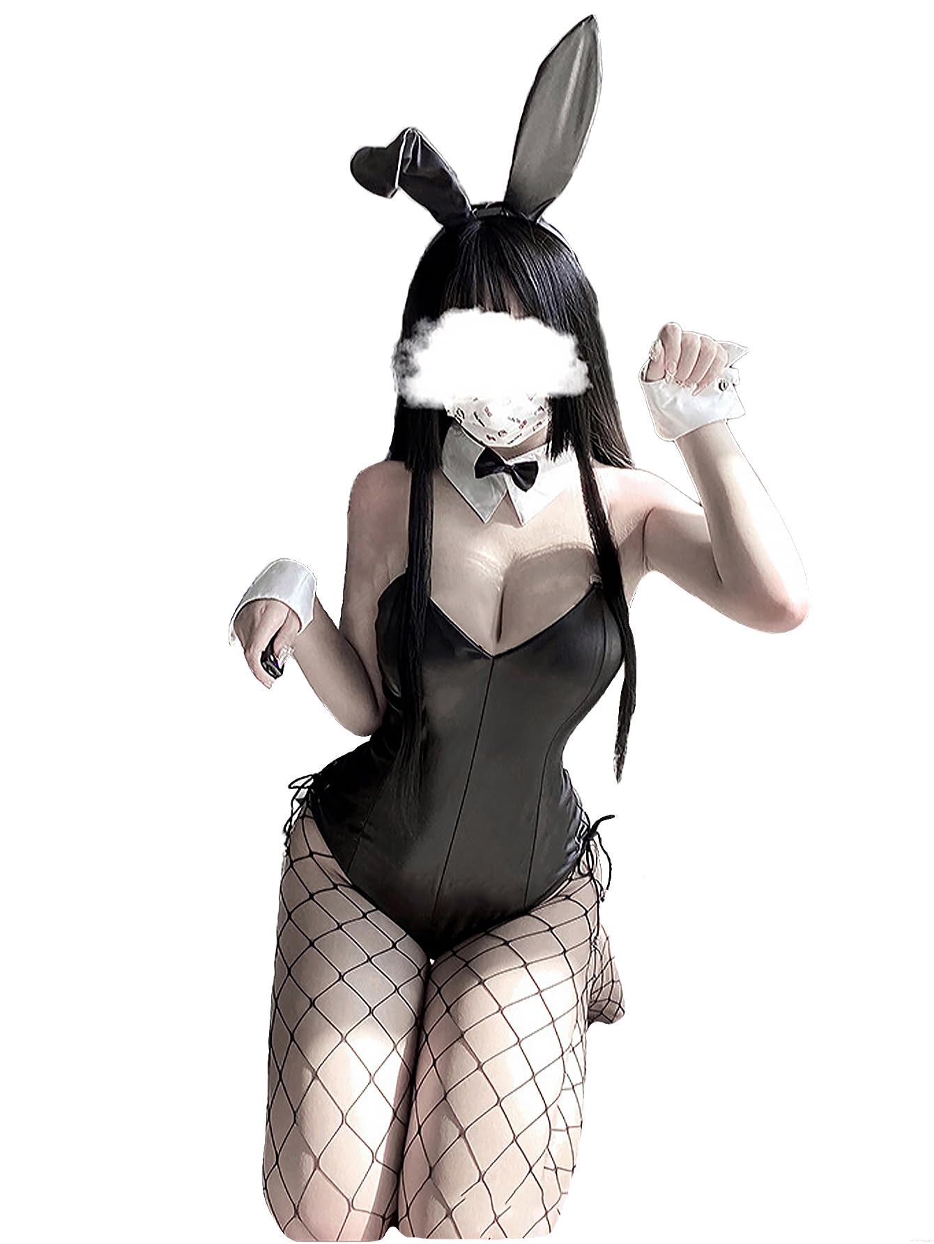SEXYTINE Womens Bunny Girl Lingerie Set Anime One Piece Bodysuit Cosplay Costume - Large