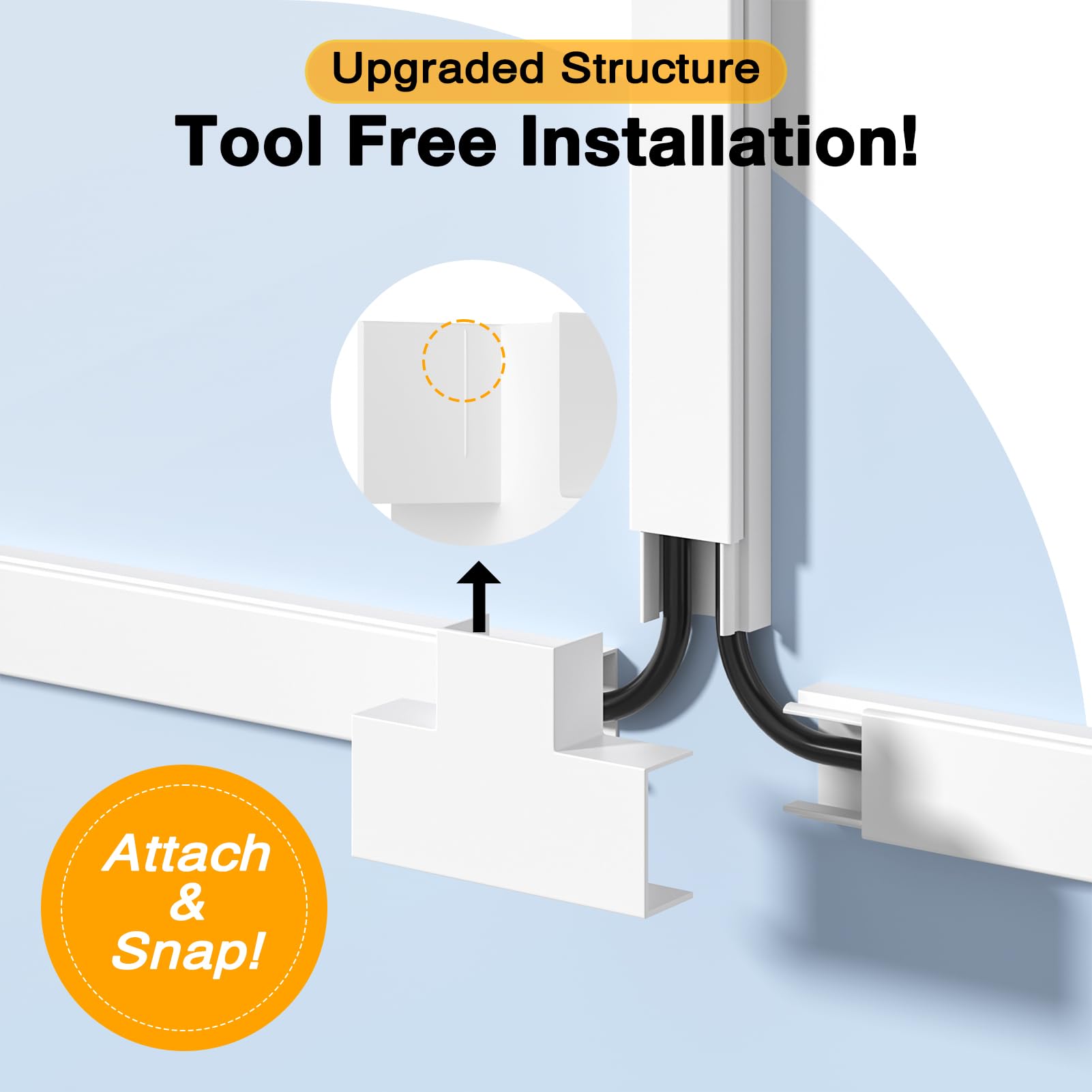 Delamu 4M Canaleta Cables Pared Adhesivo, Canaletas para Cables Autoadhesivas, Cubre Cables y Organizador para TV, PC y Oficina, Fácil Instalación en Pared, 10 Piezas, 400 x 30 x 17 mm, Blanco