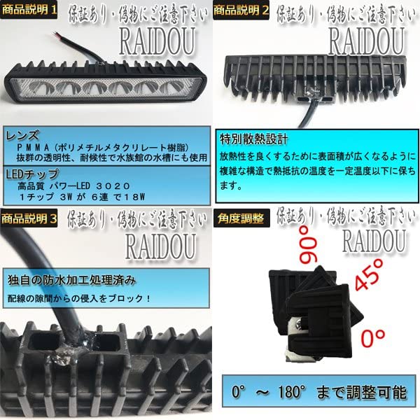 Amazon | ジムニー JA11系 LED 作業灯 18w ワークライト 6500k