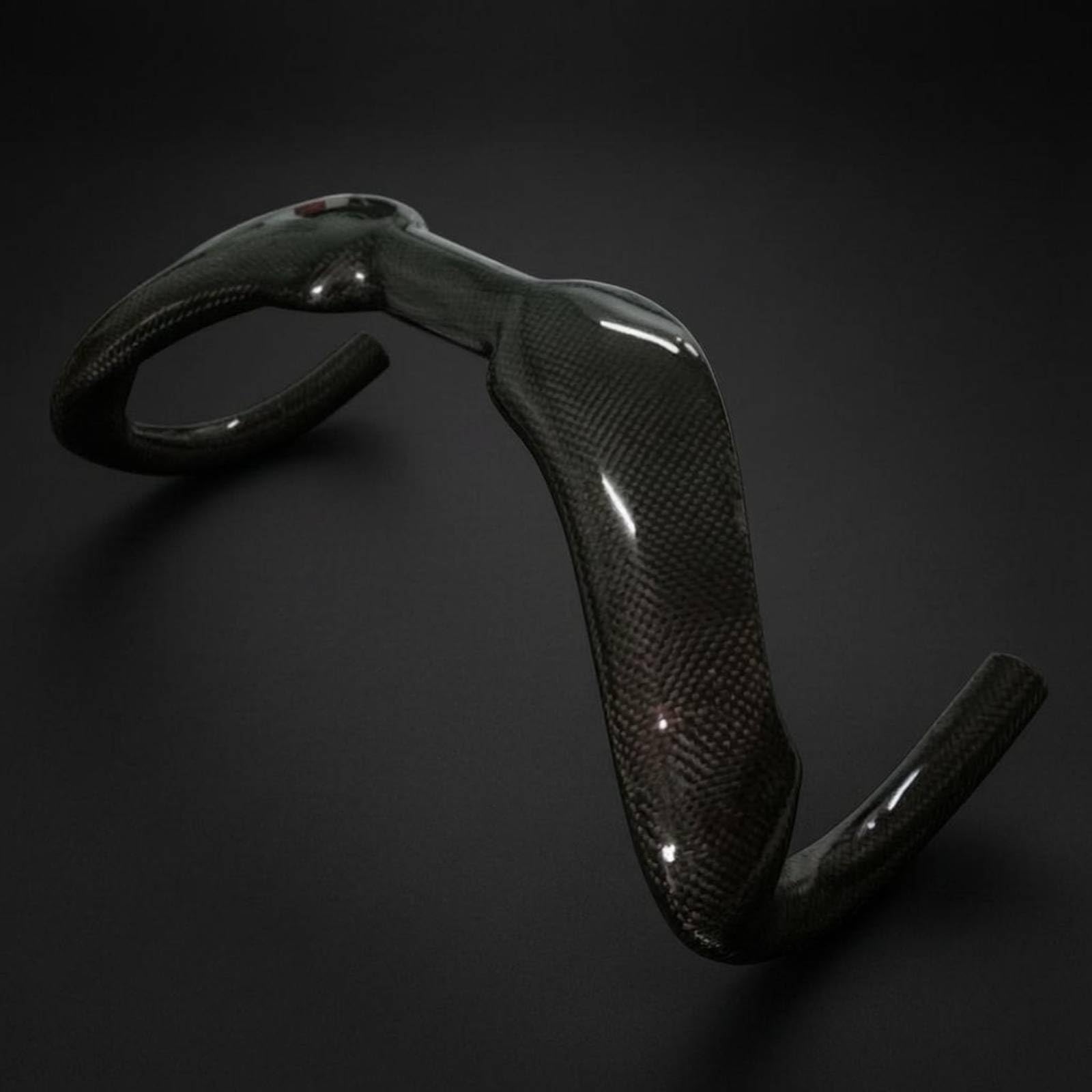 Manubrio Drop in Fibra di Carbonio Ergonomico Manubrio a Curva in Carbonio Alta Resistenza Drop Bar per Competizione, Pista, 350mm, 3K Opaco