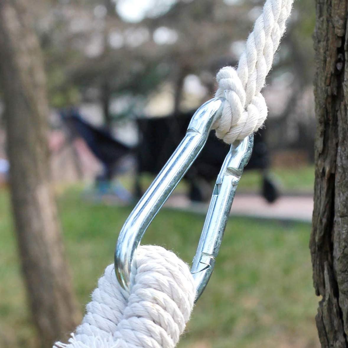 Tree Swing Straps Hammock 2PCS Cotton Hanging Rope Adjustable Swing Hooks Strap Garden Accessories.