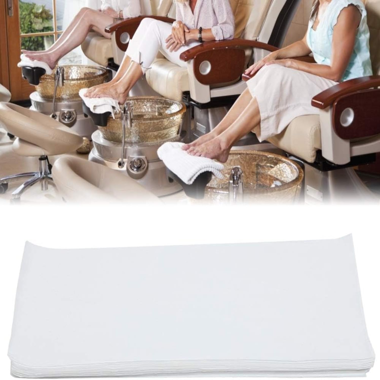 KUDIZE 70 GSM Disposable Non-Woven Face and Body Towel (18 x 18-inch) (45 X 45 CM) for Travel, Spa, Parlor, Massage, Makeup Removal, Beauty, Hair & Home Care (Pack of 500) 4