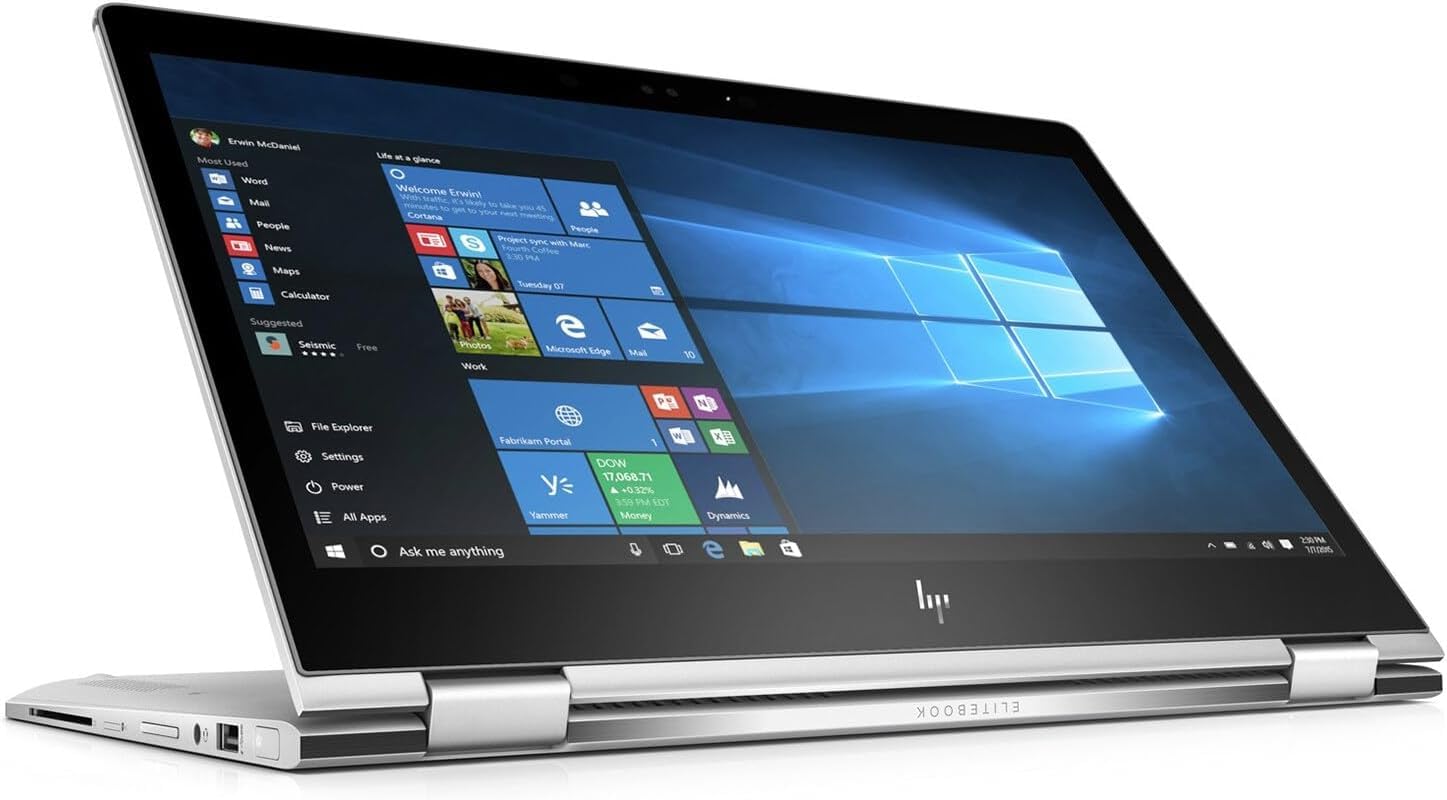 HP EliteBook X360 1030 G2 2-en-1 Ordinateur Portable, écran Full HD de 13,3 Pouces, processeur Intel Core i5-7300U, 8 Go de RAM, SSD de 256 Go, Clavier américain, Windows 11 Pro (Reconditionné)