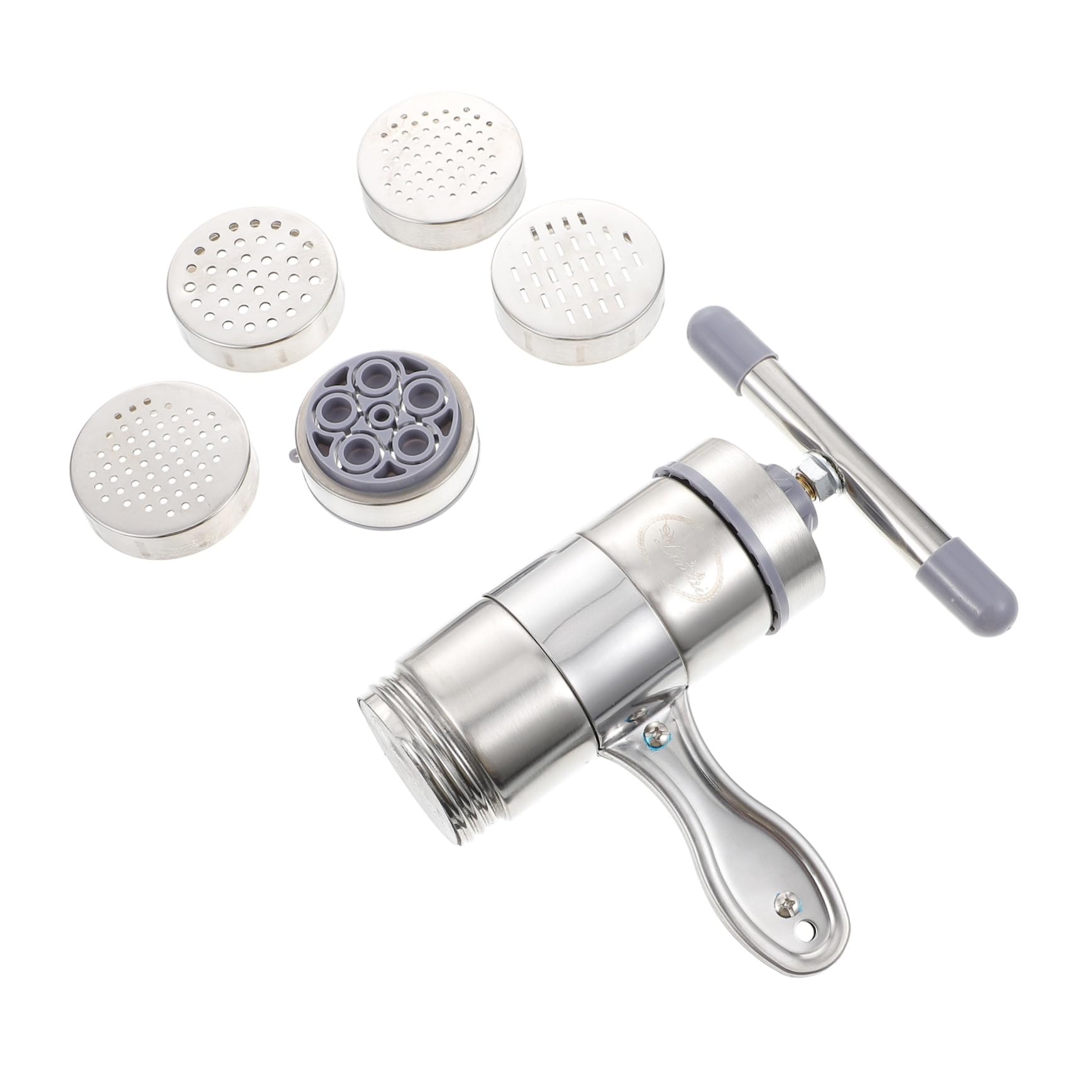 OUNONA Noodle Maker Press Machine Stainless Steel Manual Tool with Molds for Easy Noodle Saving Kitchen Gadget for Home Use for Fresh Pasta