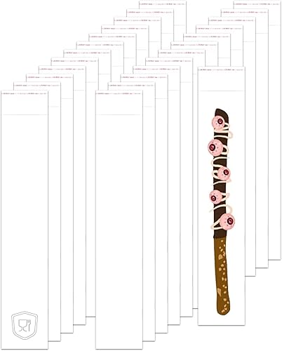 Bolsas de violonchelo largas transparentes de 2 x 10 pulgadas, 500 unidades de barras de pretzel, bolsas de celofán, bolsas de vidrio autoadhesivas