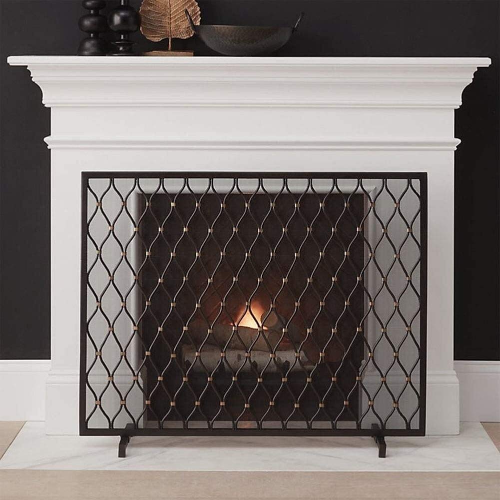 Pannello parascintille, Pannello parascintille in Ferro, barriera antiscintilla con Design Intagliato, Protezione del caminetto di Sicurezza in Rete Metallica per Legno,