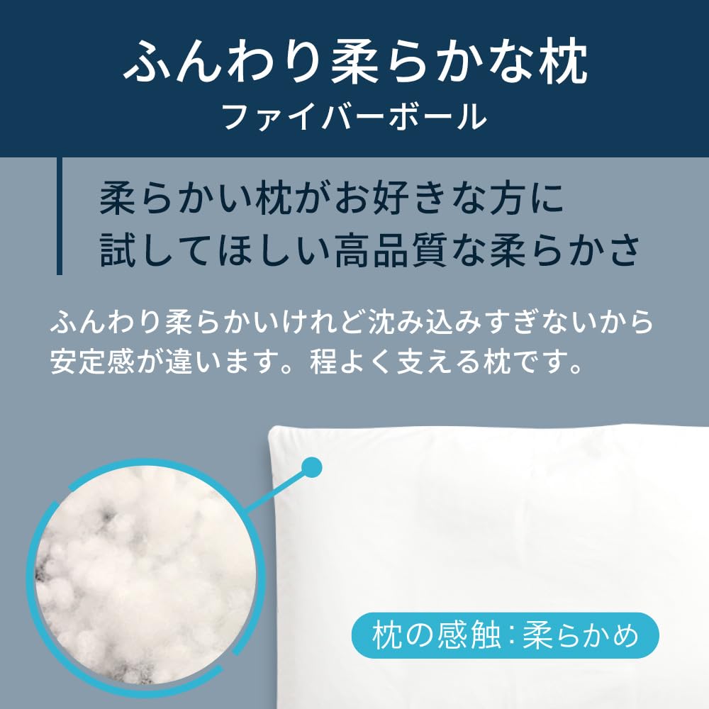 Amazon｜LOFTY ロフテー 枕 5セルピロー ファイバーボール ふんわり