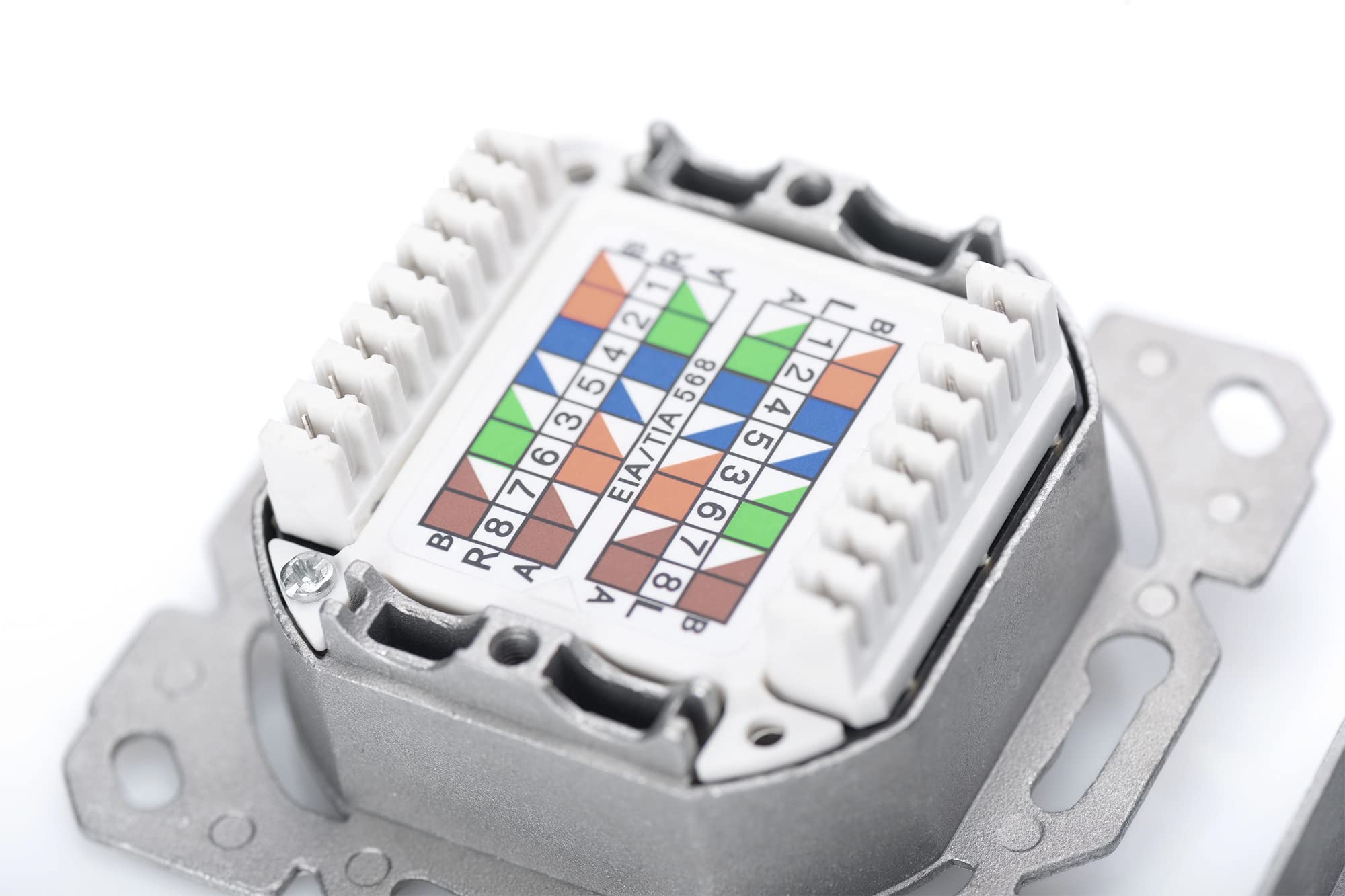DIGITUS Prise courant Cat.6 classe E, 2 x RJ45, blindé