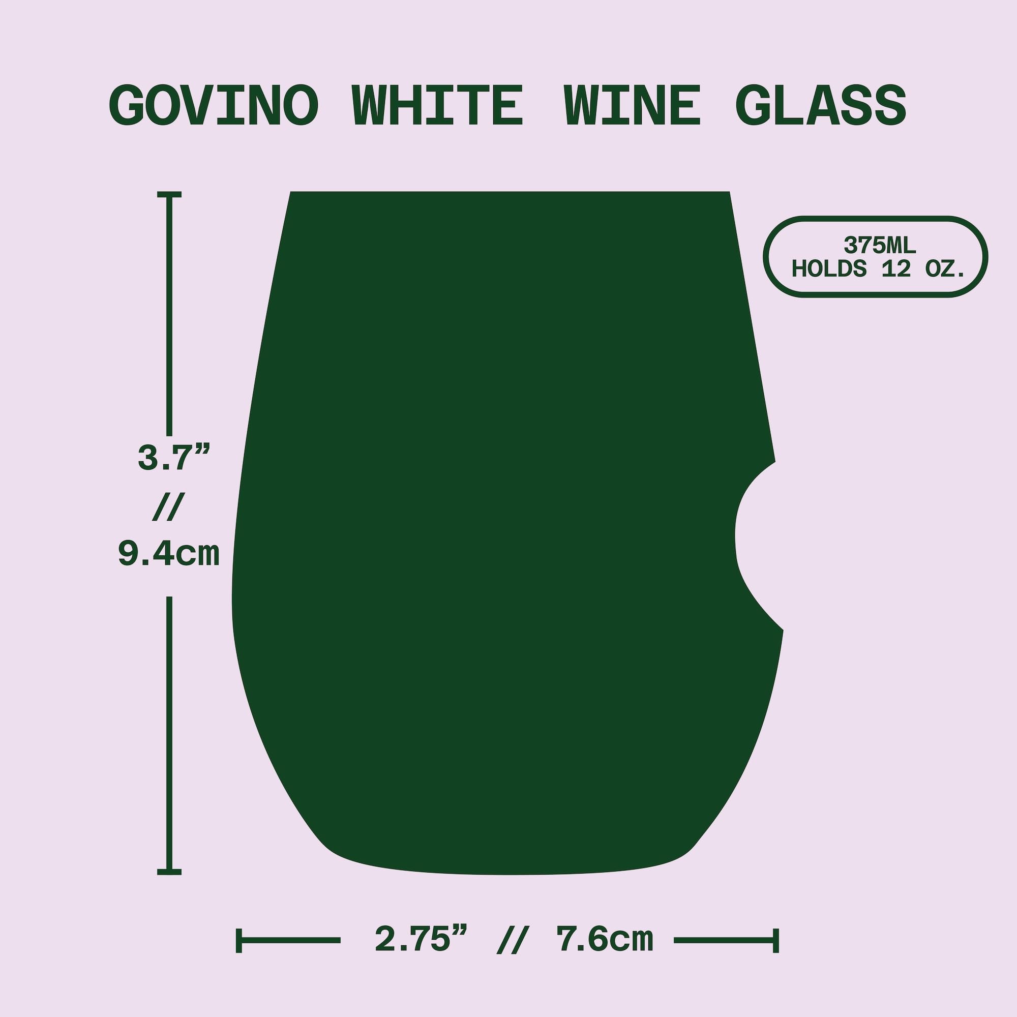 govino Go Anywhere Weingläser, spülmaschinenfest, flexibel, bruchsicher und recycelbar, je 340 ml, 4 Stück