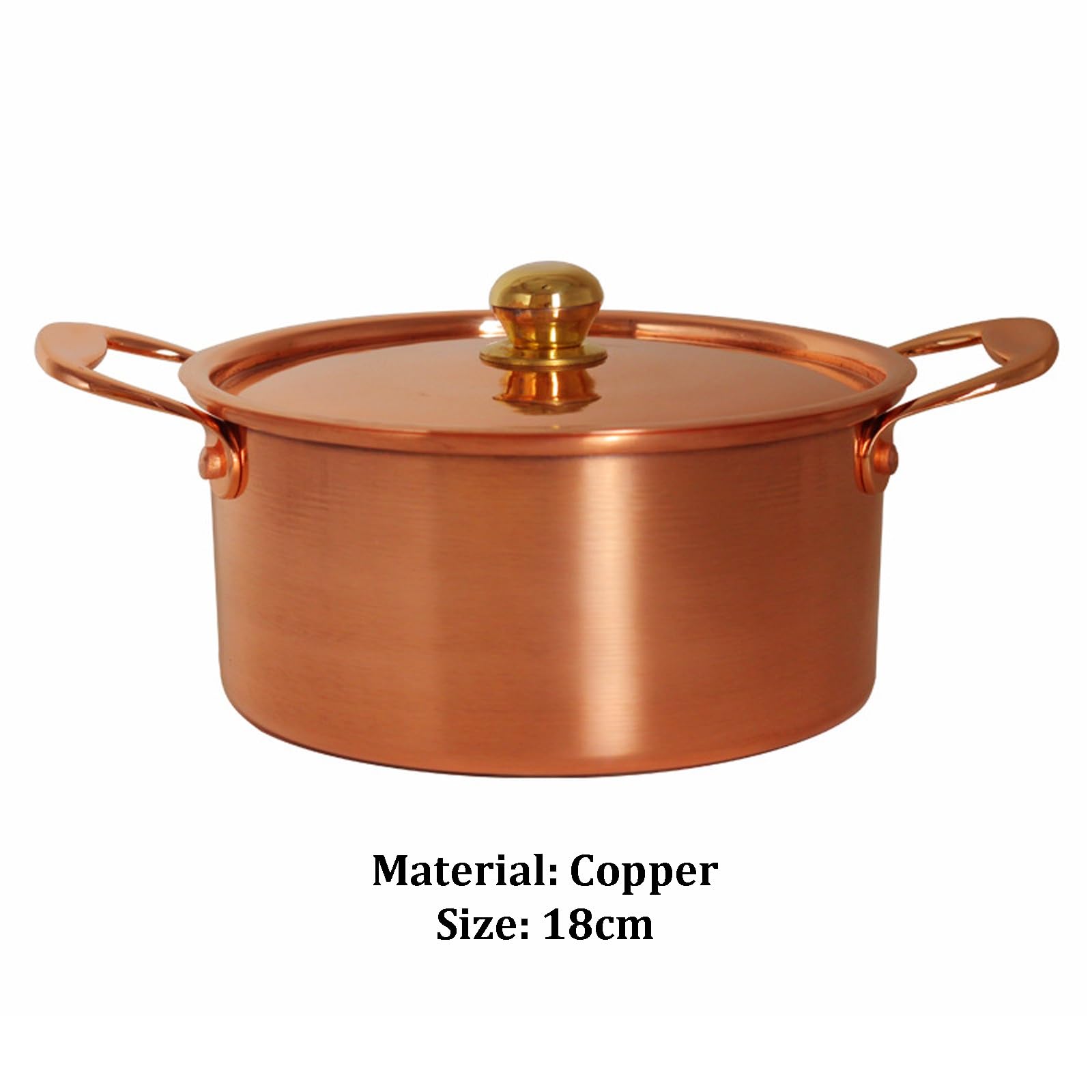 Olla de Cobre Puro, Olla Caliente, cazuela con Tapa, for Picnic, Estufa, hogar, Cocina casera